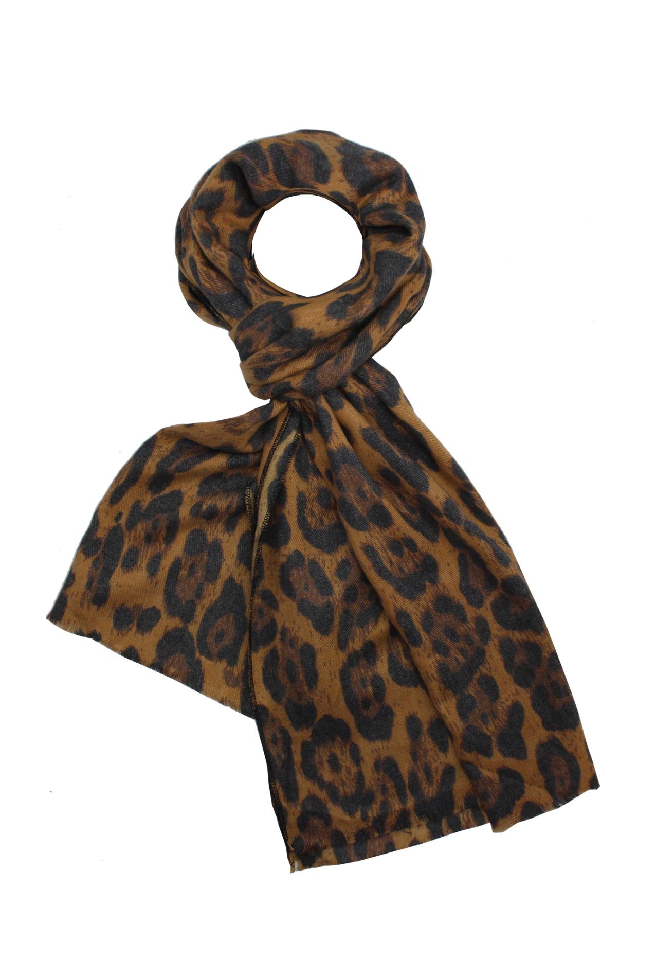 SF18135-522/SF19130-107 Leopard Print Wool Blend Scarf