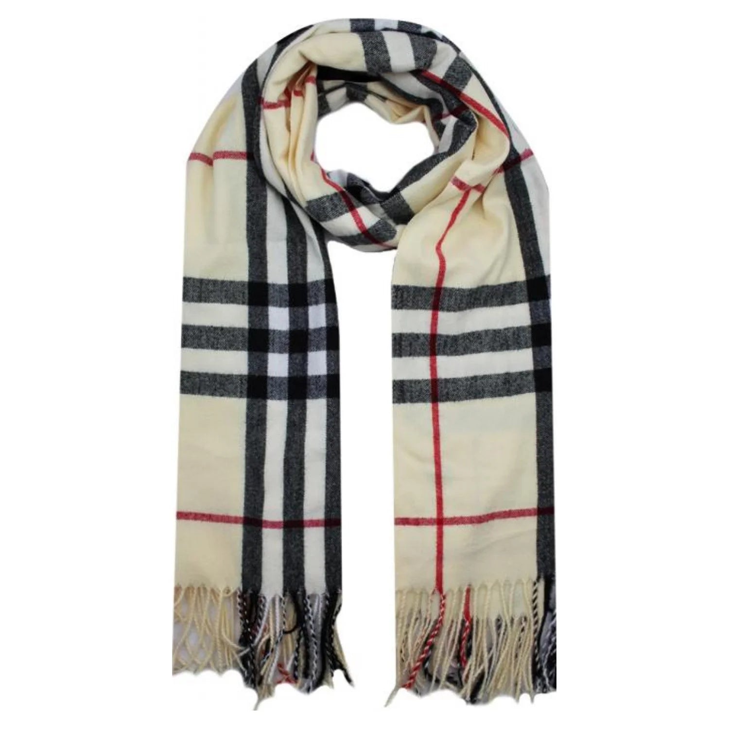 AB18150-194 Viscose Tartan Scarf with Tassles