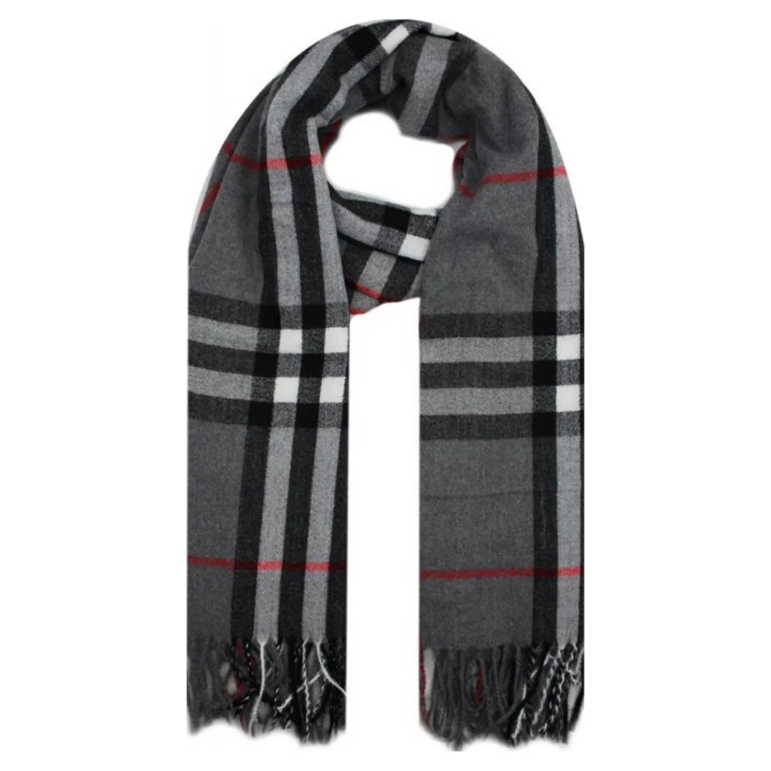 AB18150-194 Viscose Tartan Scarf with Tassles