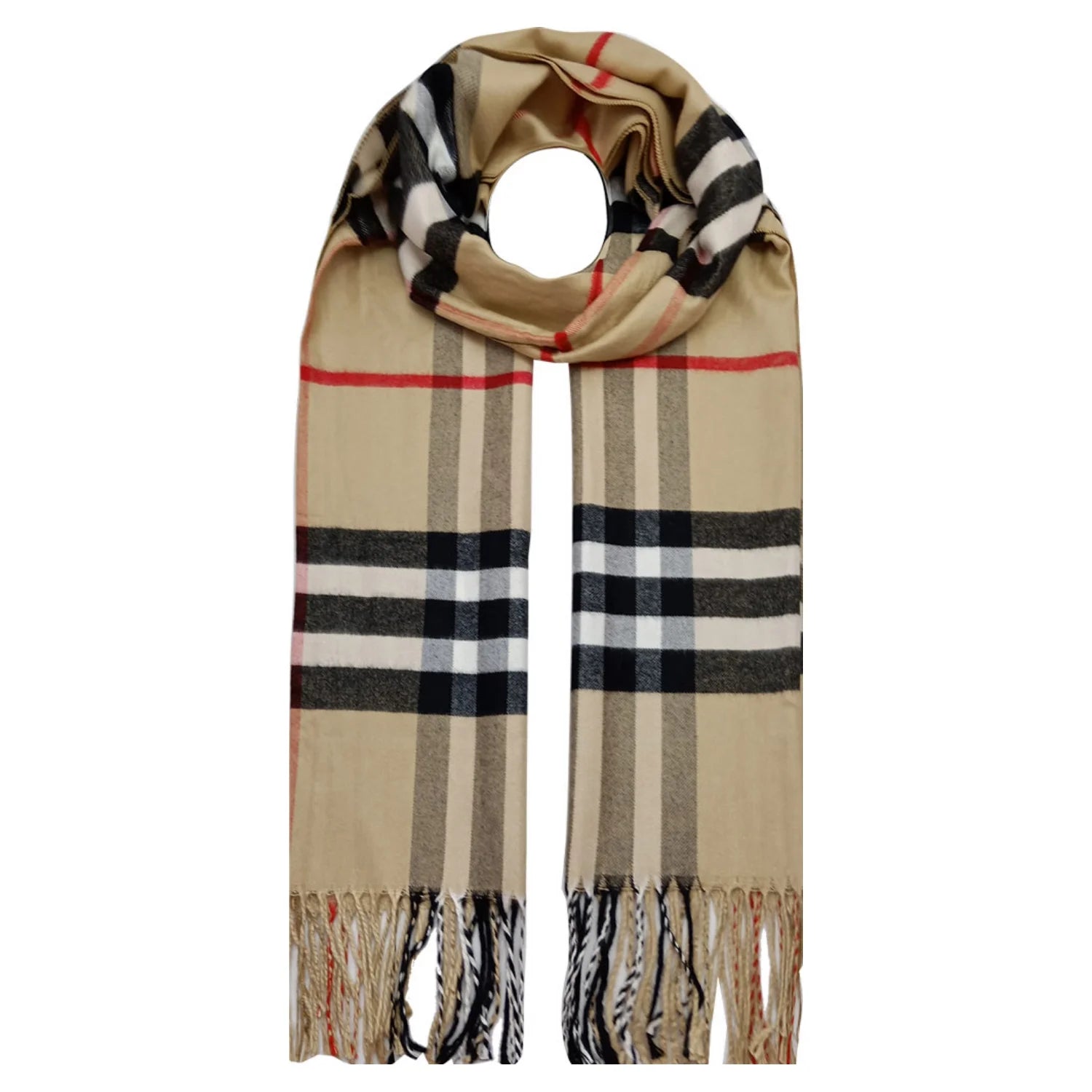 AB18150-194 Viscose Tartan Scarf with Tassles