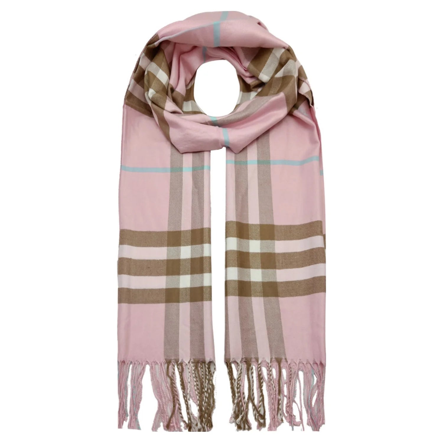 AB18150-194 Viscose Tartan Scarf with Tassles