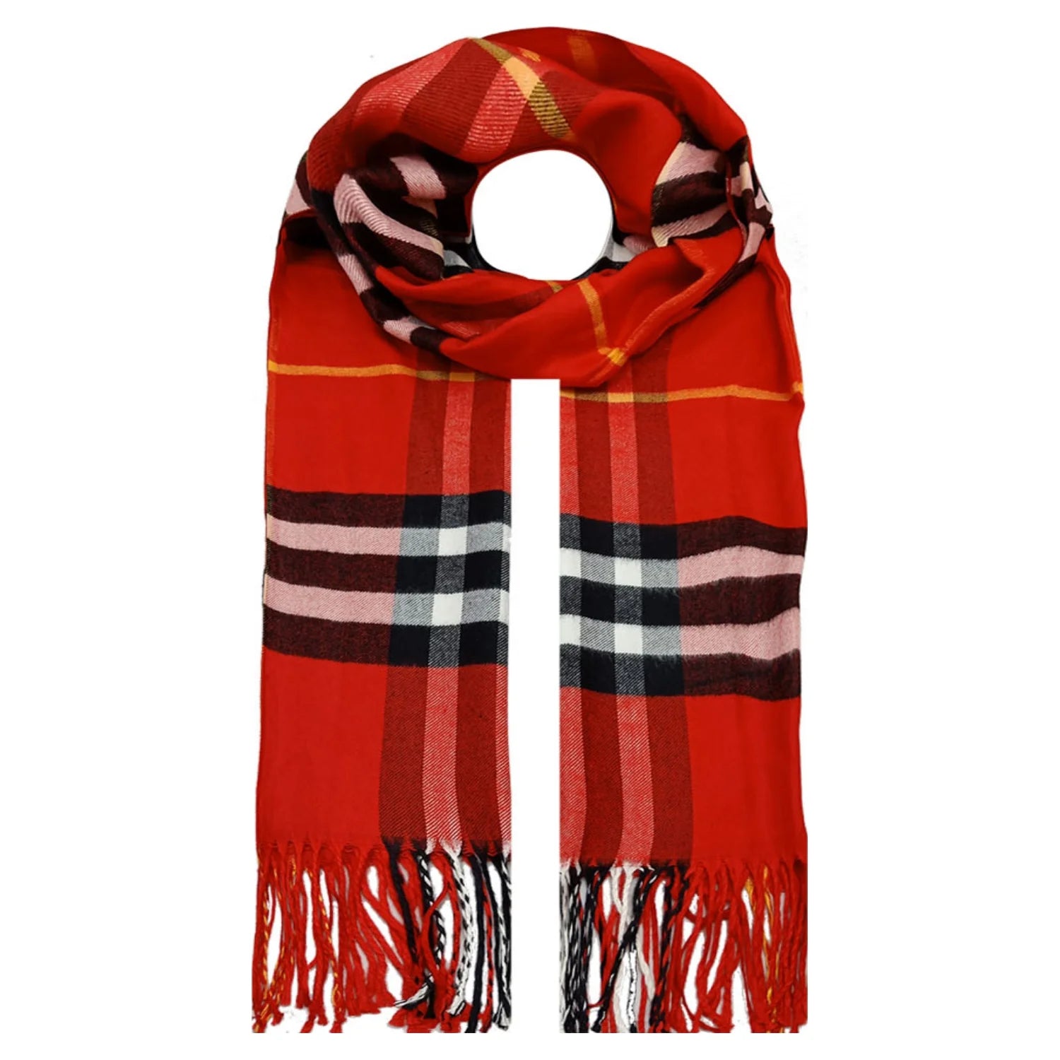 AB18150-194 Viscose Tartan Scarf with Tassles