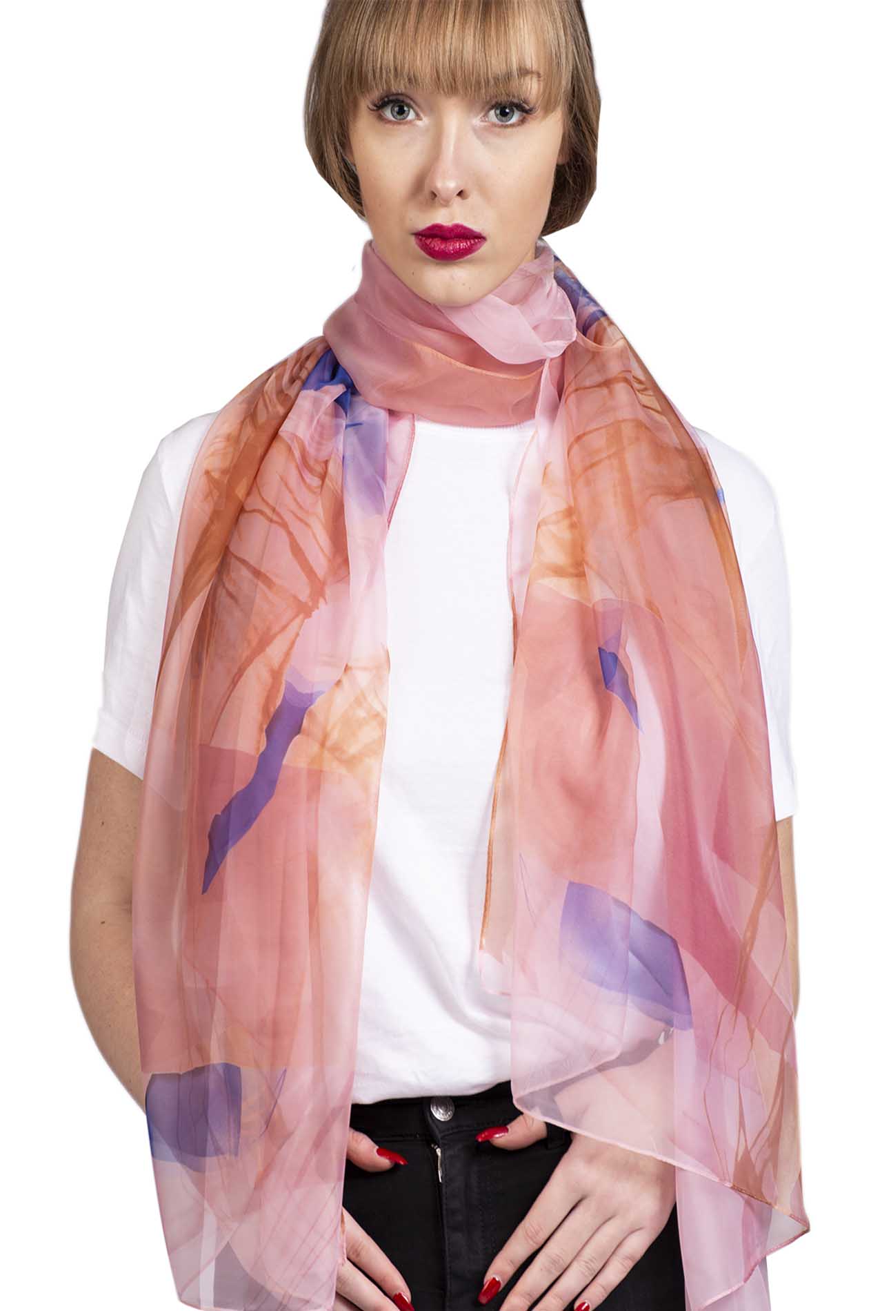 SF1912-038 Abstract Beach Pattern Chiffon Scarf