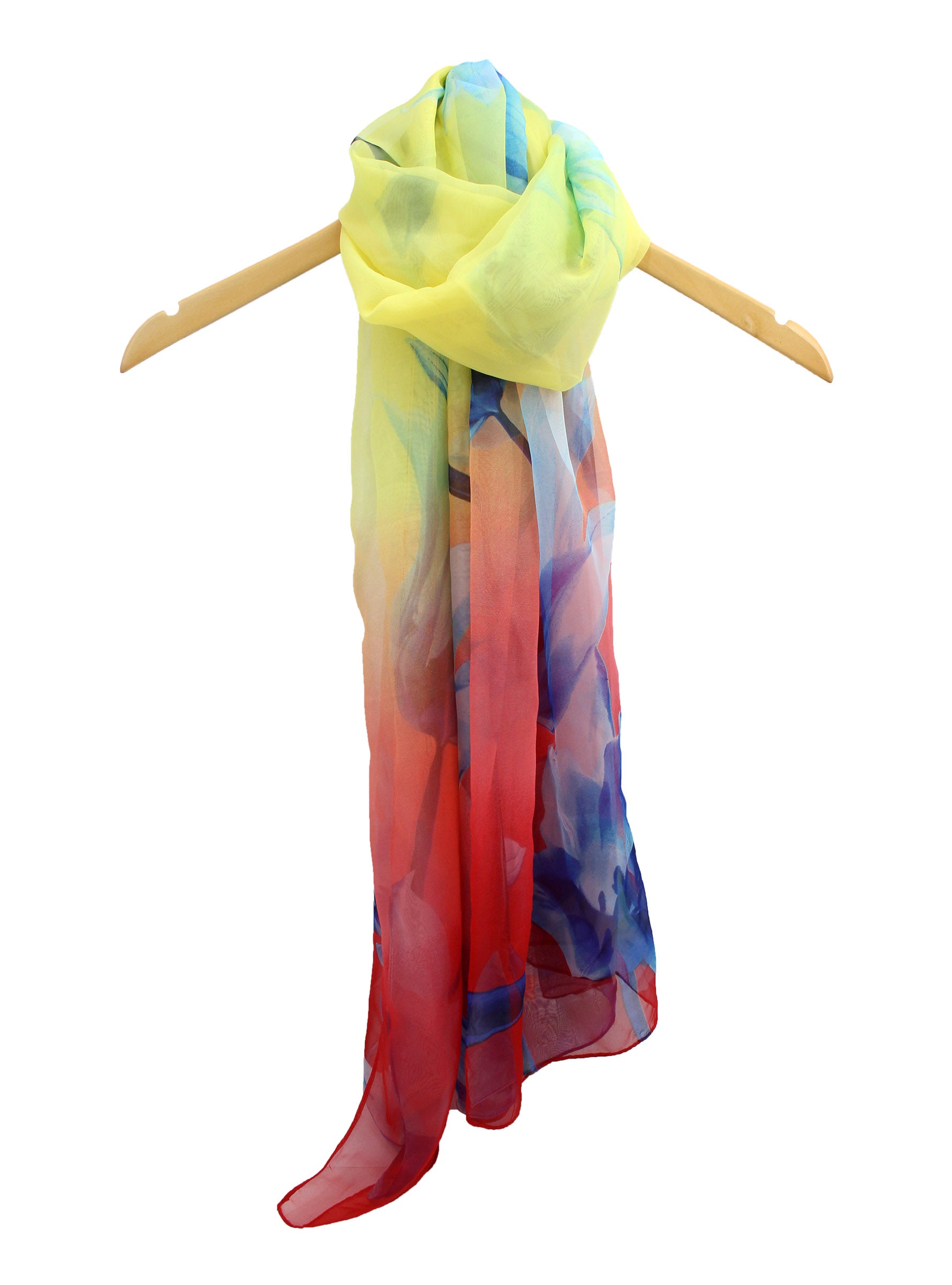 SF1912-037 Silk Blend Chiffon Scarf with Tulip Flowers