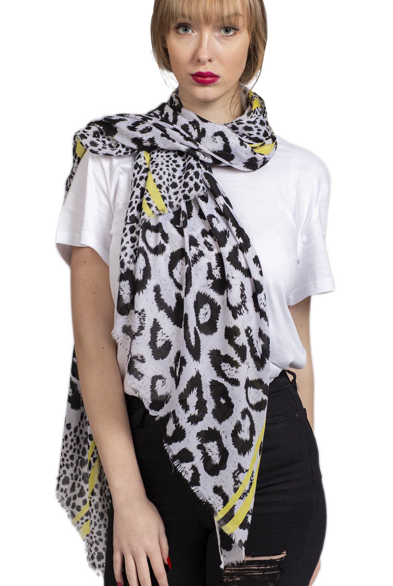 SF1990-016 Multicolour Large Leopard Print Scarf