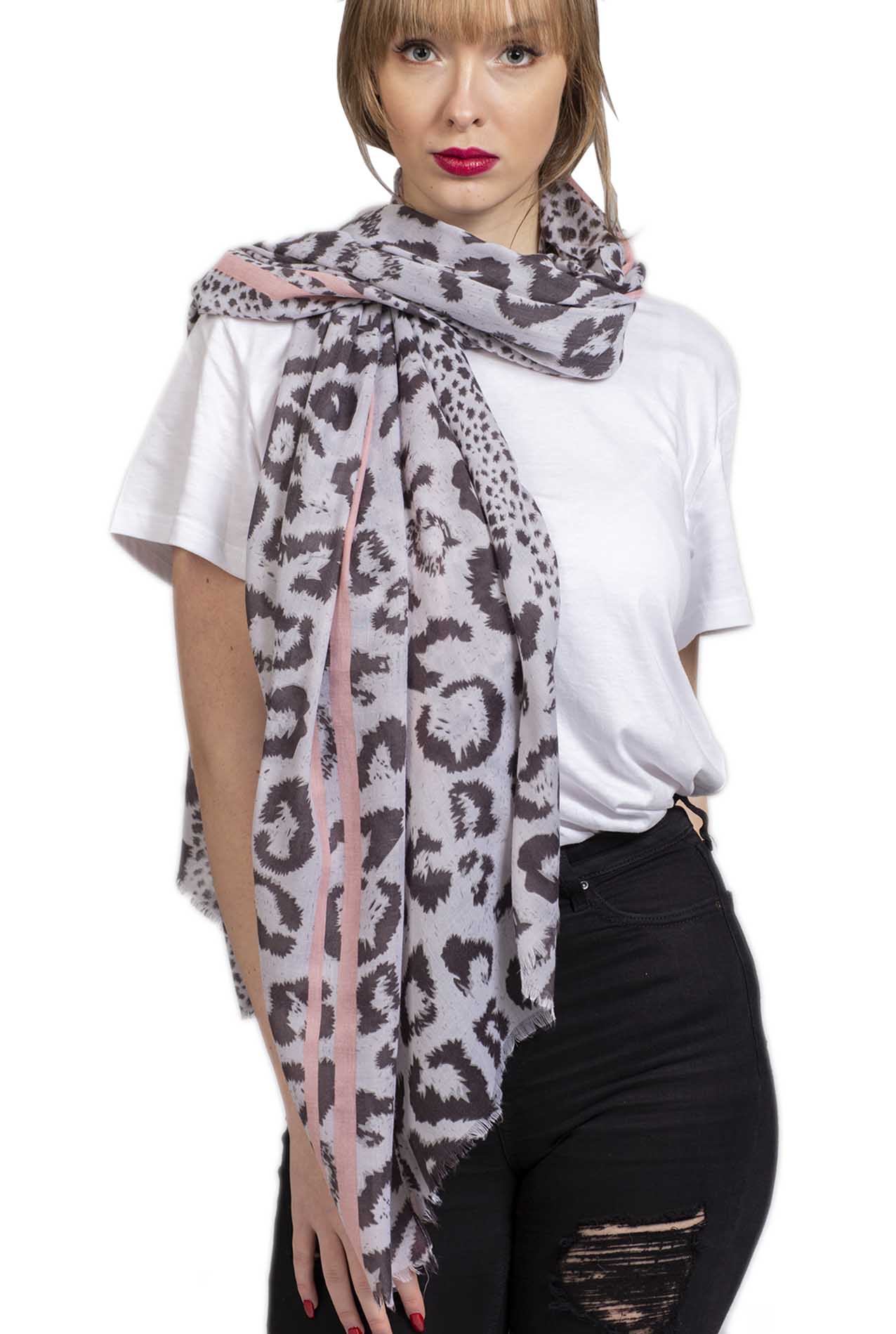 SF1990-016 Multicolour Large Leopard Print Scarf