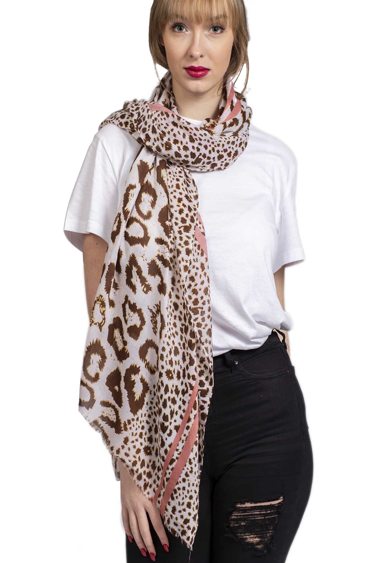 SF1990-016 Multicolour Large Leopard Print Scarf