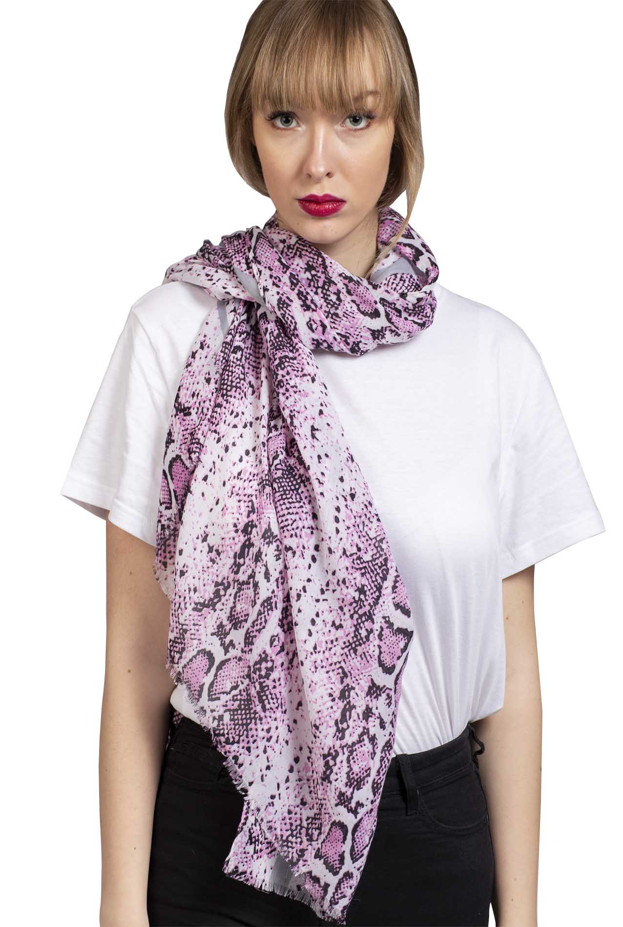 SF1995-012 Snake Print Viscose Scarf