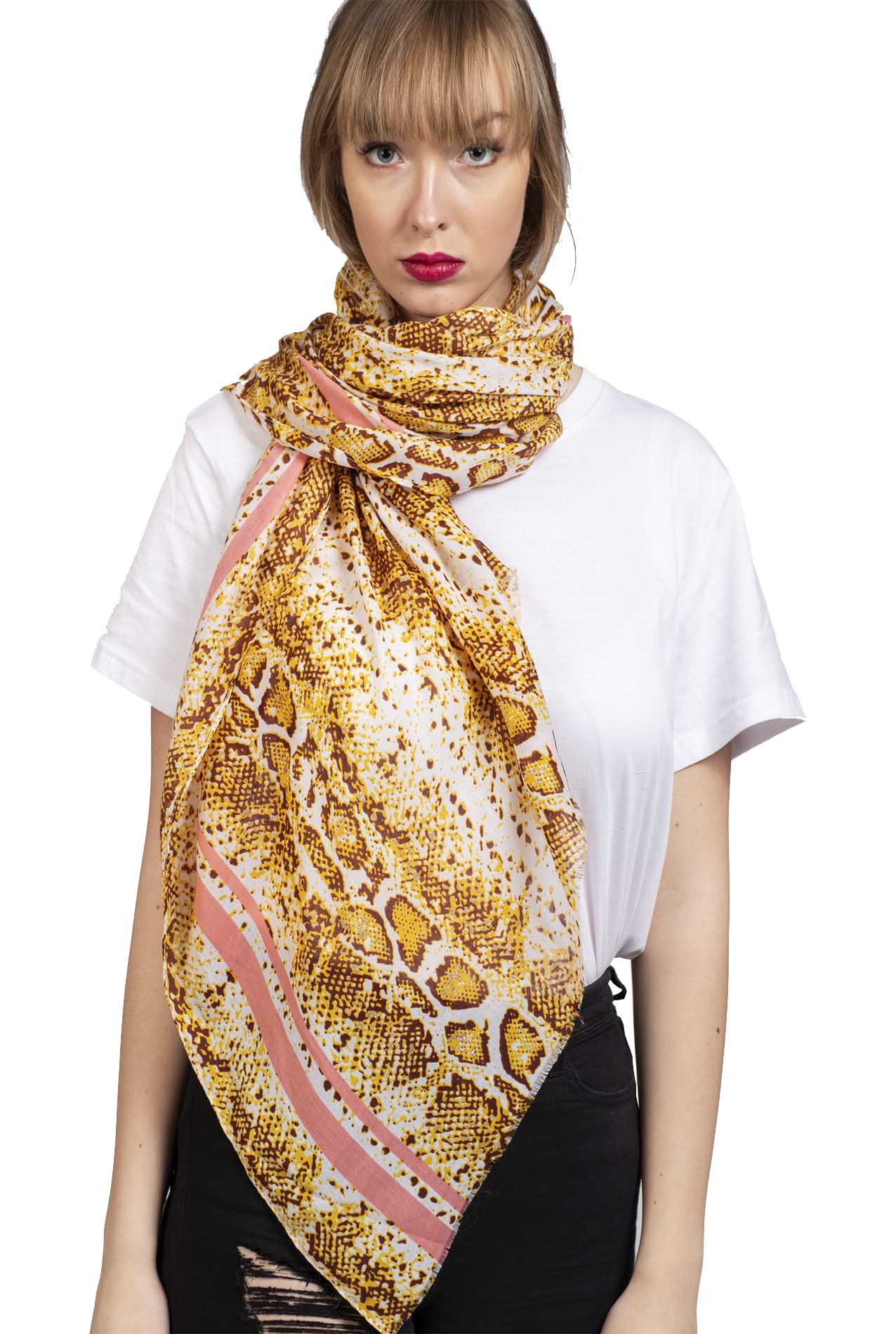 SF1995-012 Snake Print Viscose Scarf