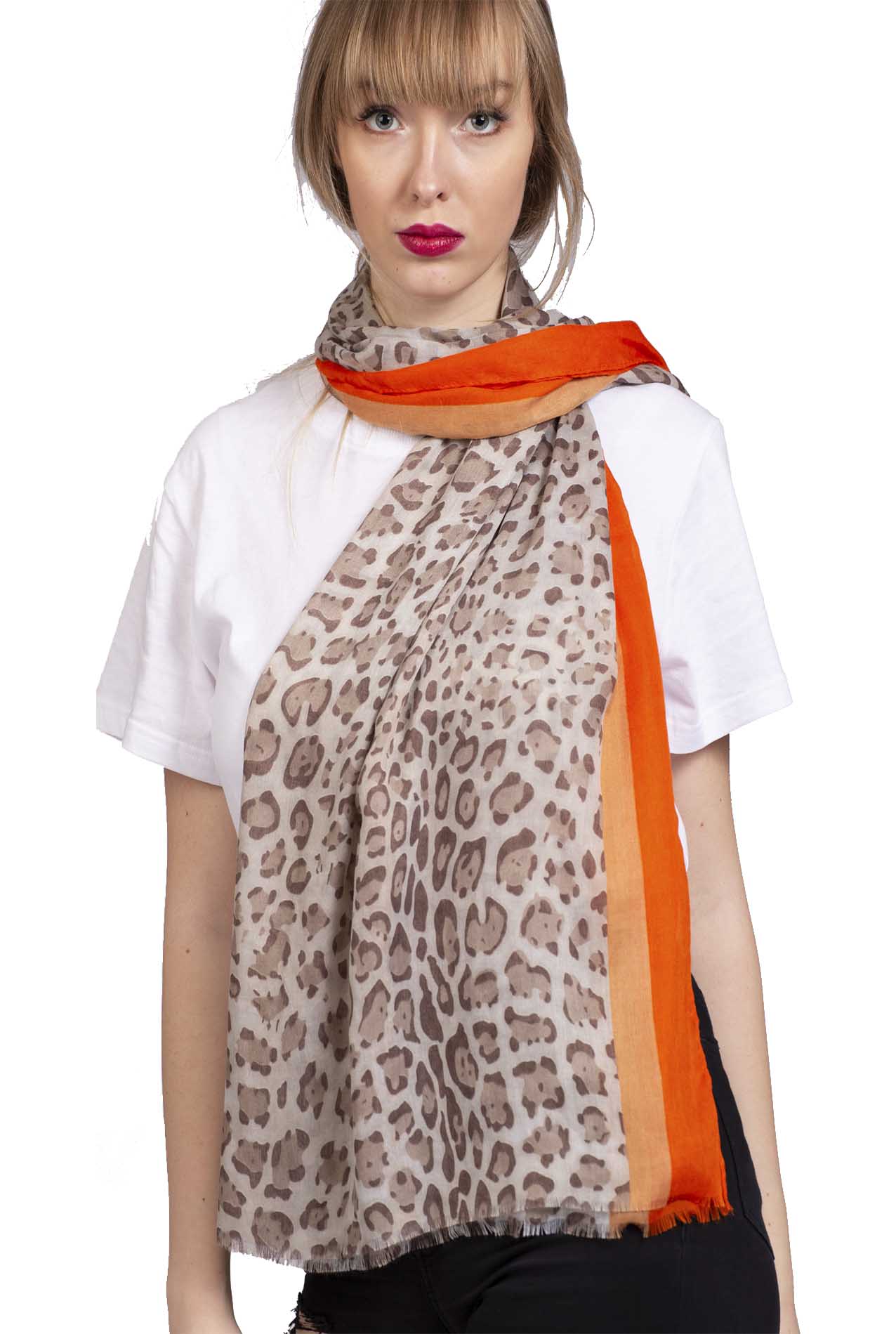 SF1995-040 Vibrant leopard Pattern Scarf