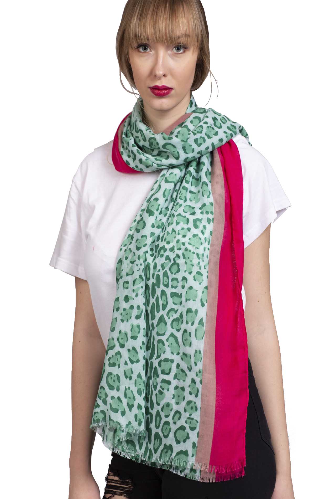 SF1995-040 Vibrant leopard Pattern Scarf