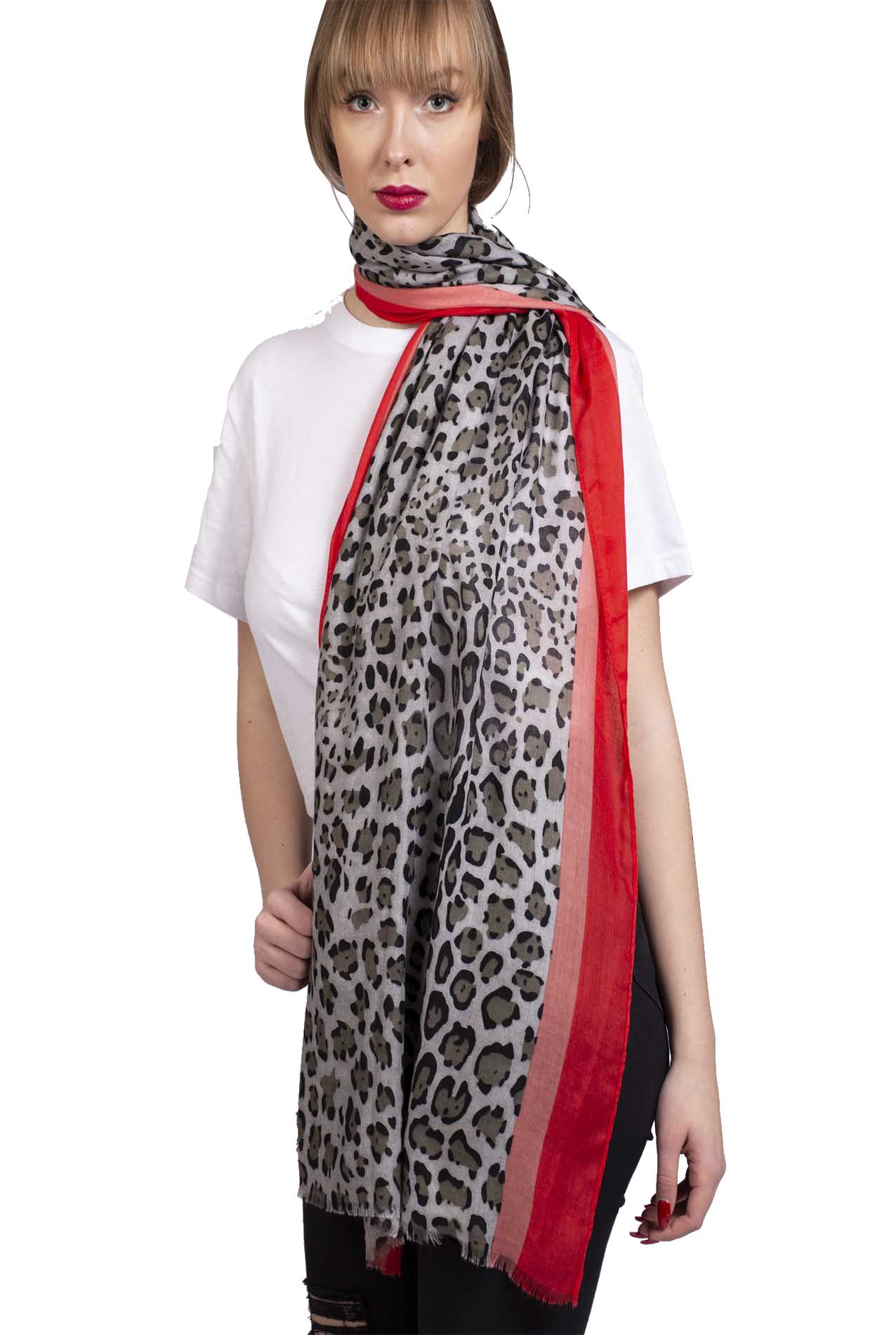 SF1995-040 Vibrant leopard Pattern Scarf