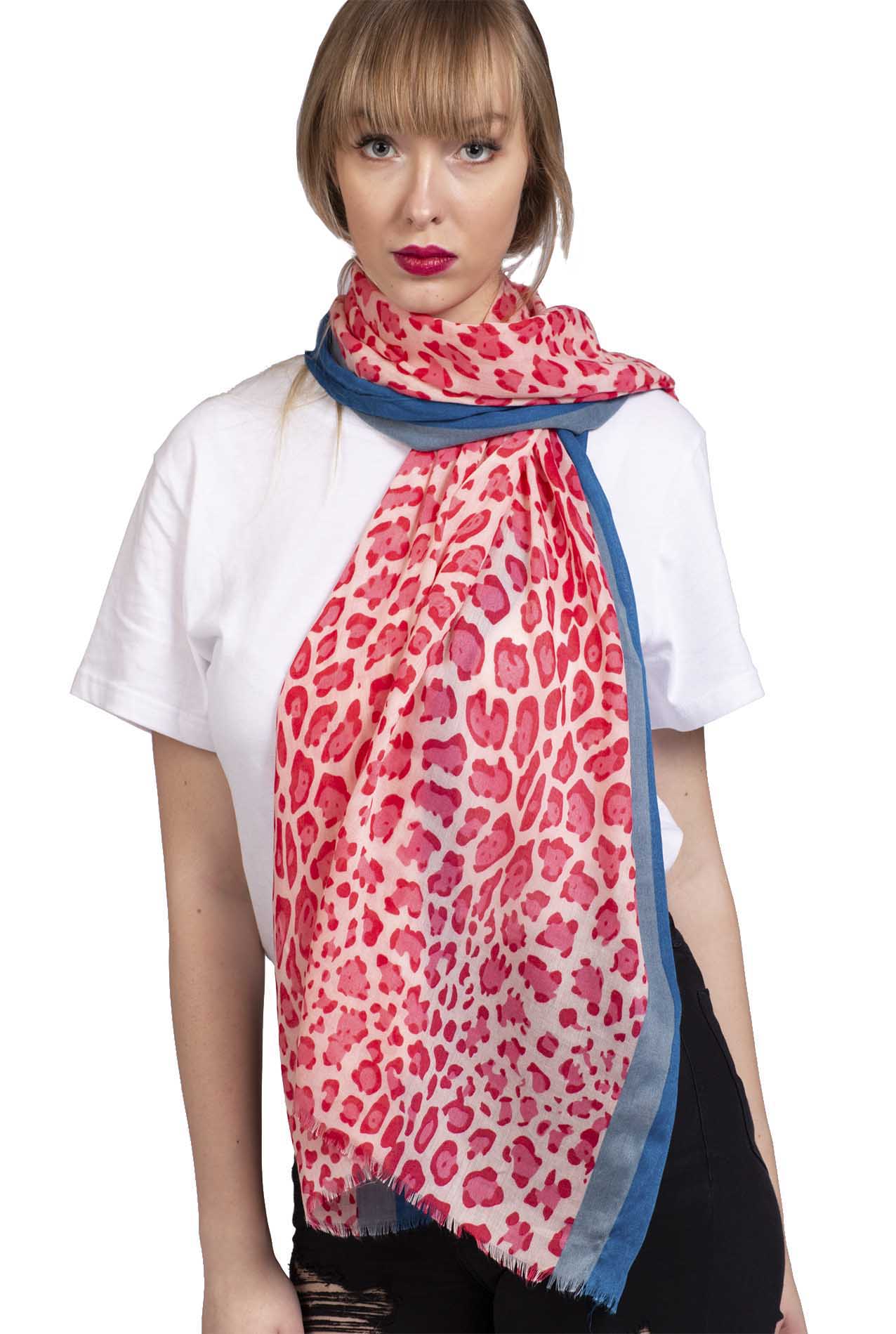 SF1995-040 Vibrant leopard Pattern Scarf