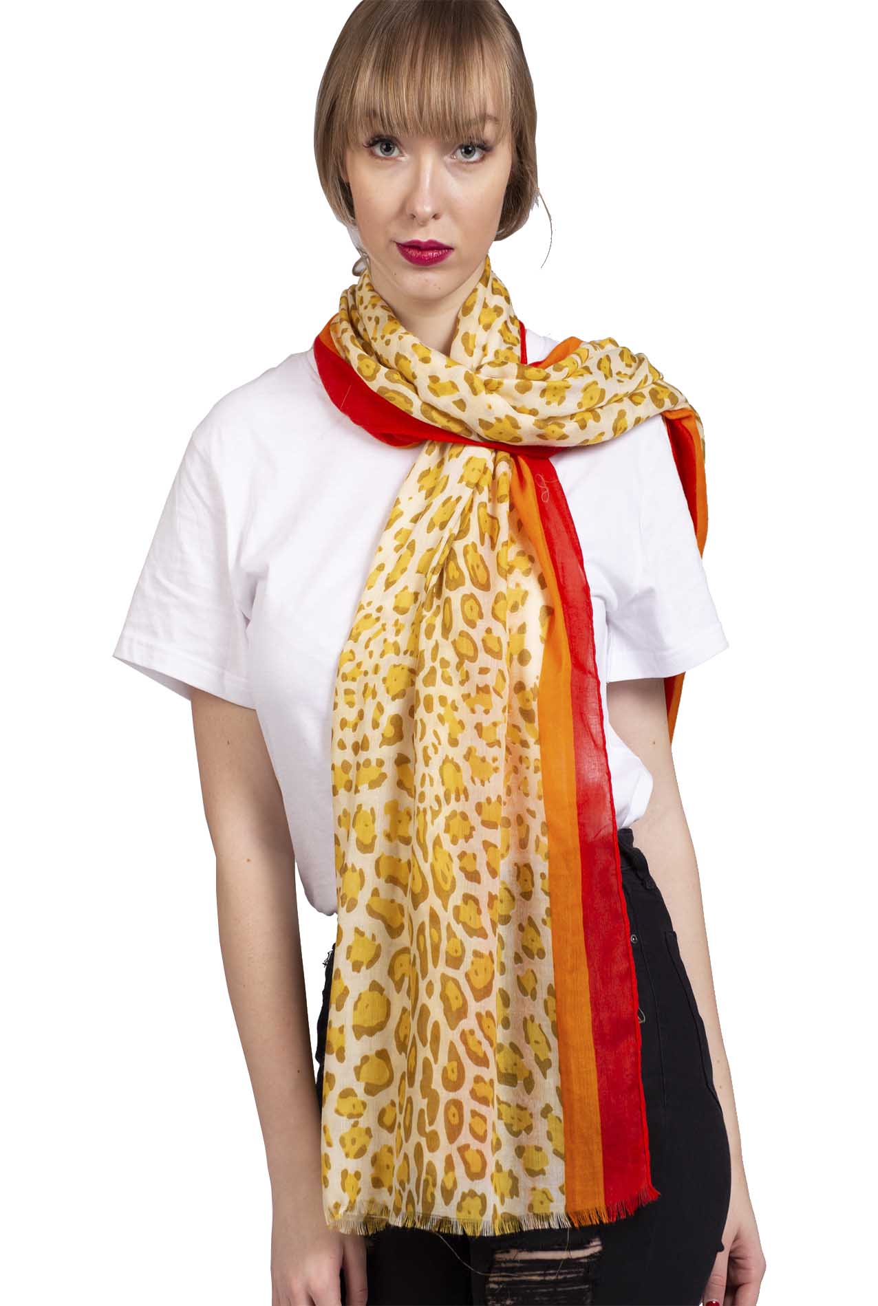 SF1995-040 Vibrant leopard Pattern Scarf