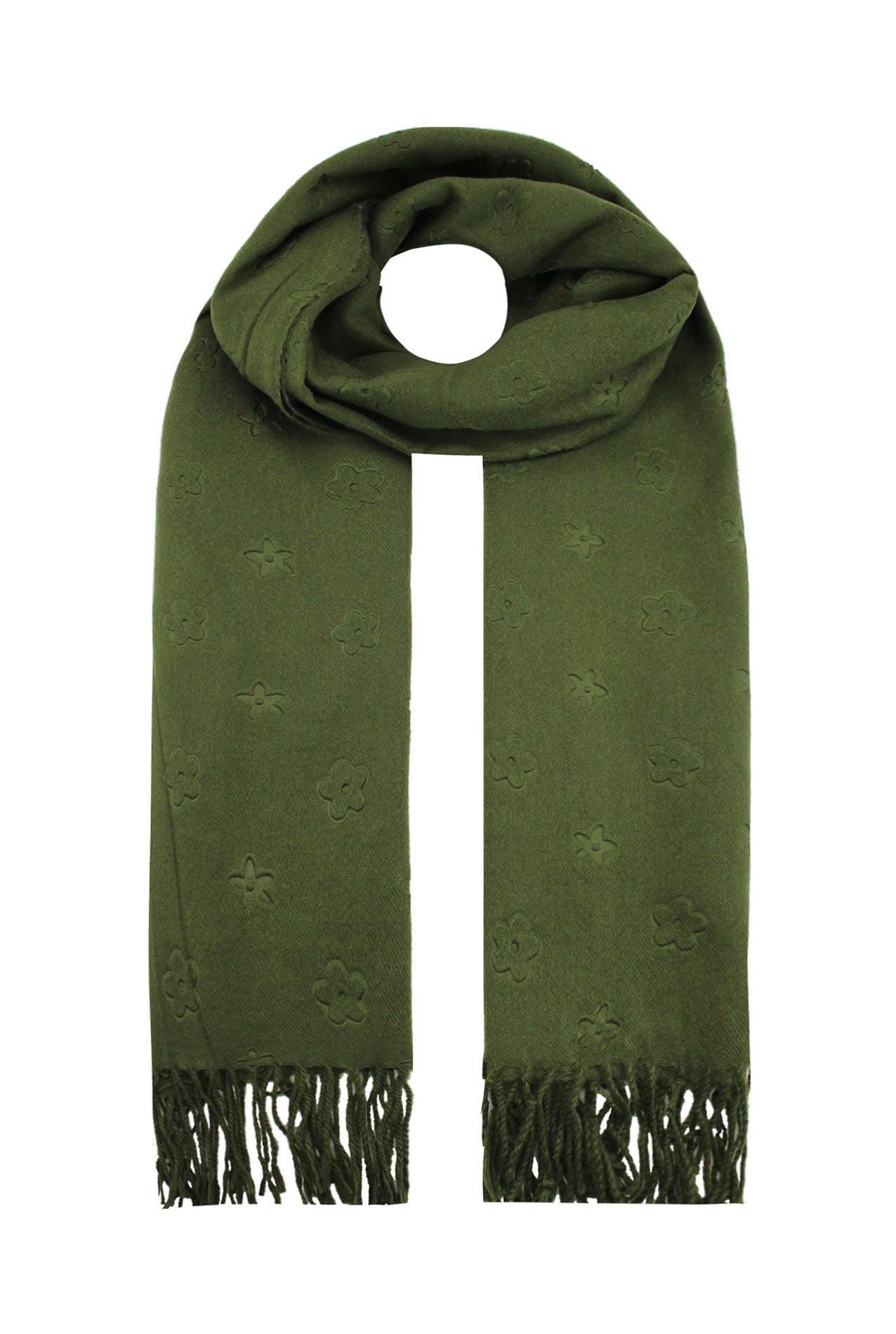 SF20100-278 Plain Colour Mix Scarf with Flowers