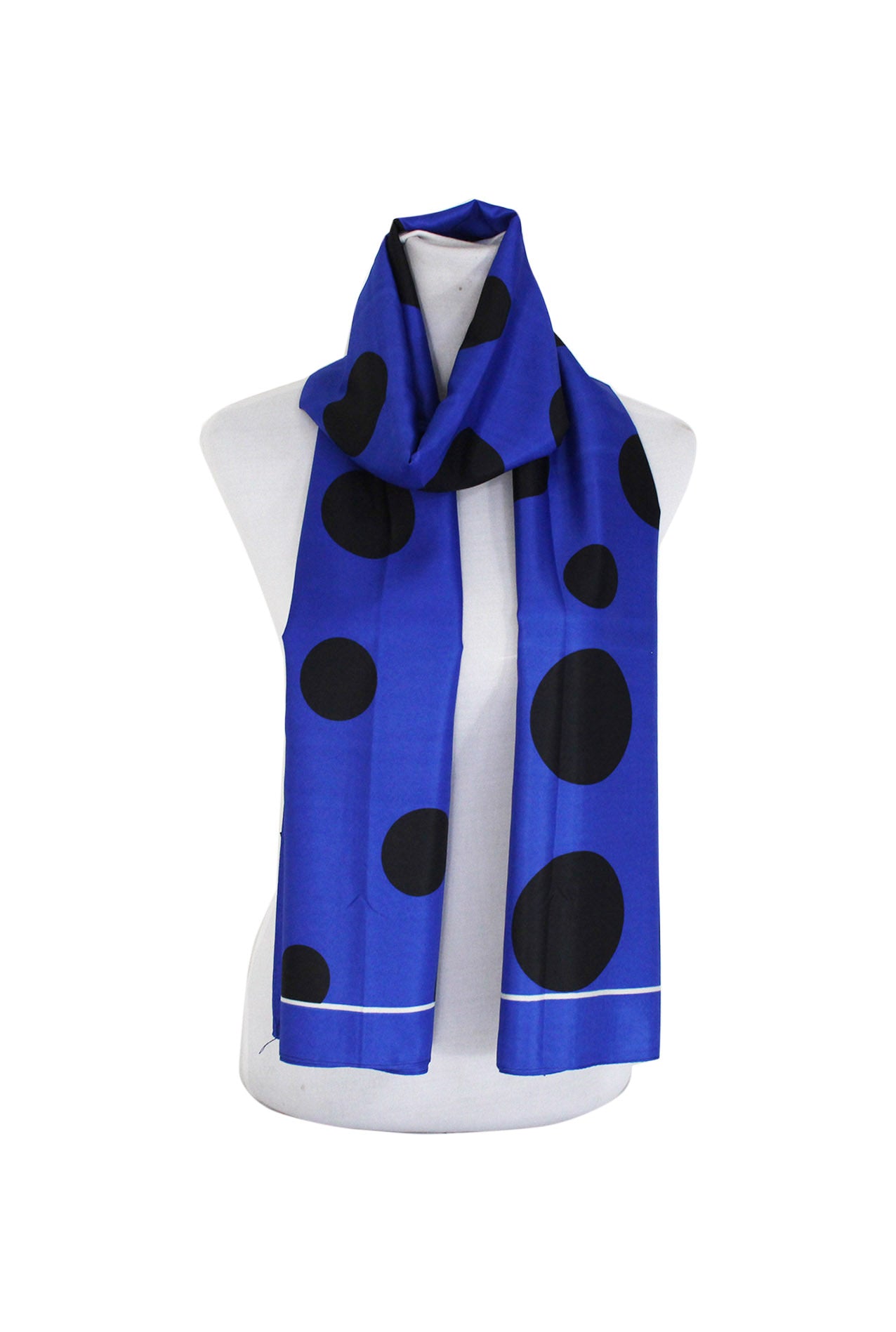 SF20108-255 Large Polka-Dots Print Cotton Blend Scarf