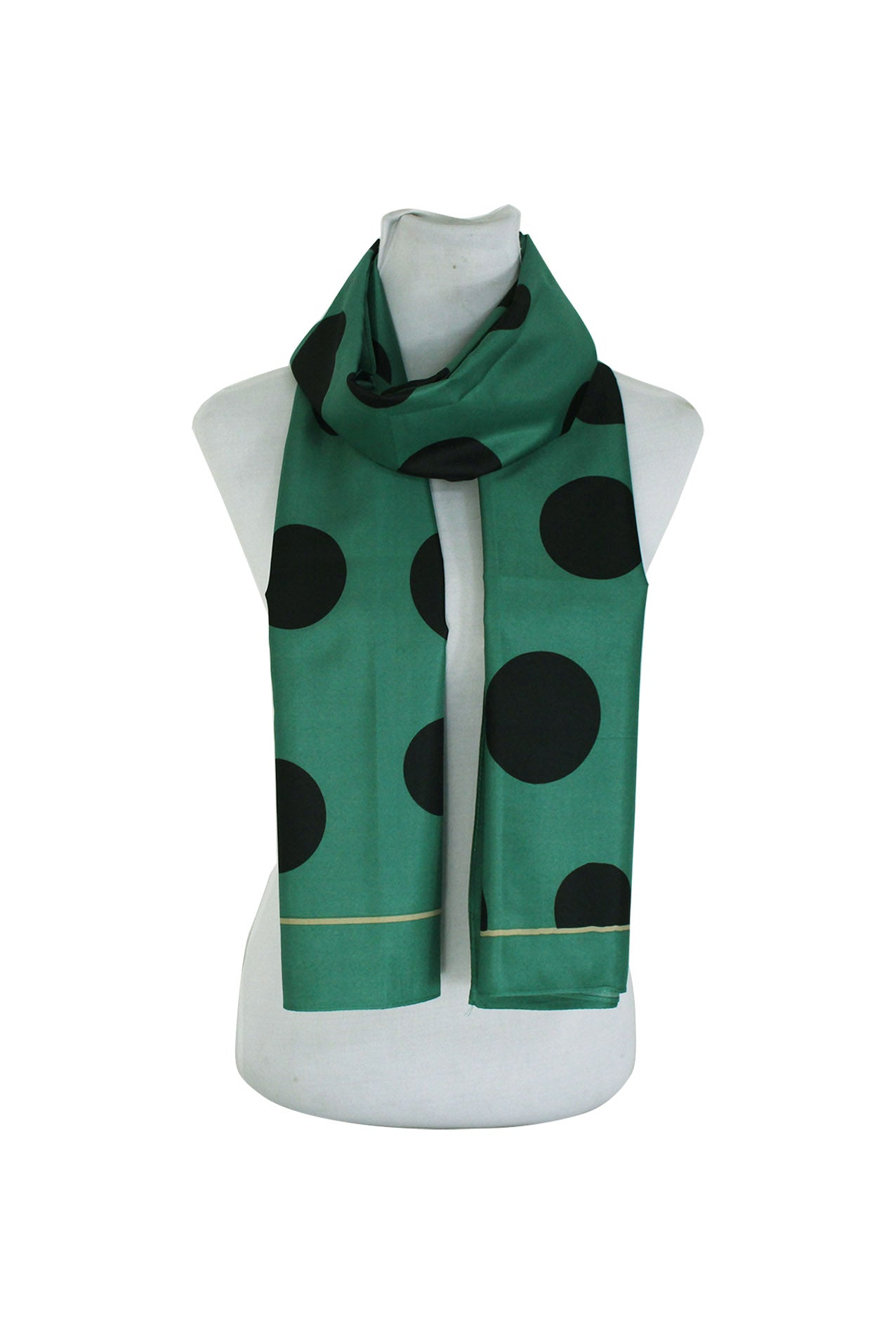 SF20108-255 Large Polka-Dots Print Cotton Blend Scarf