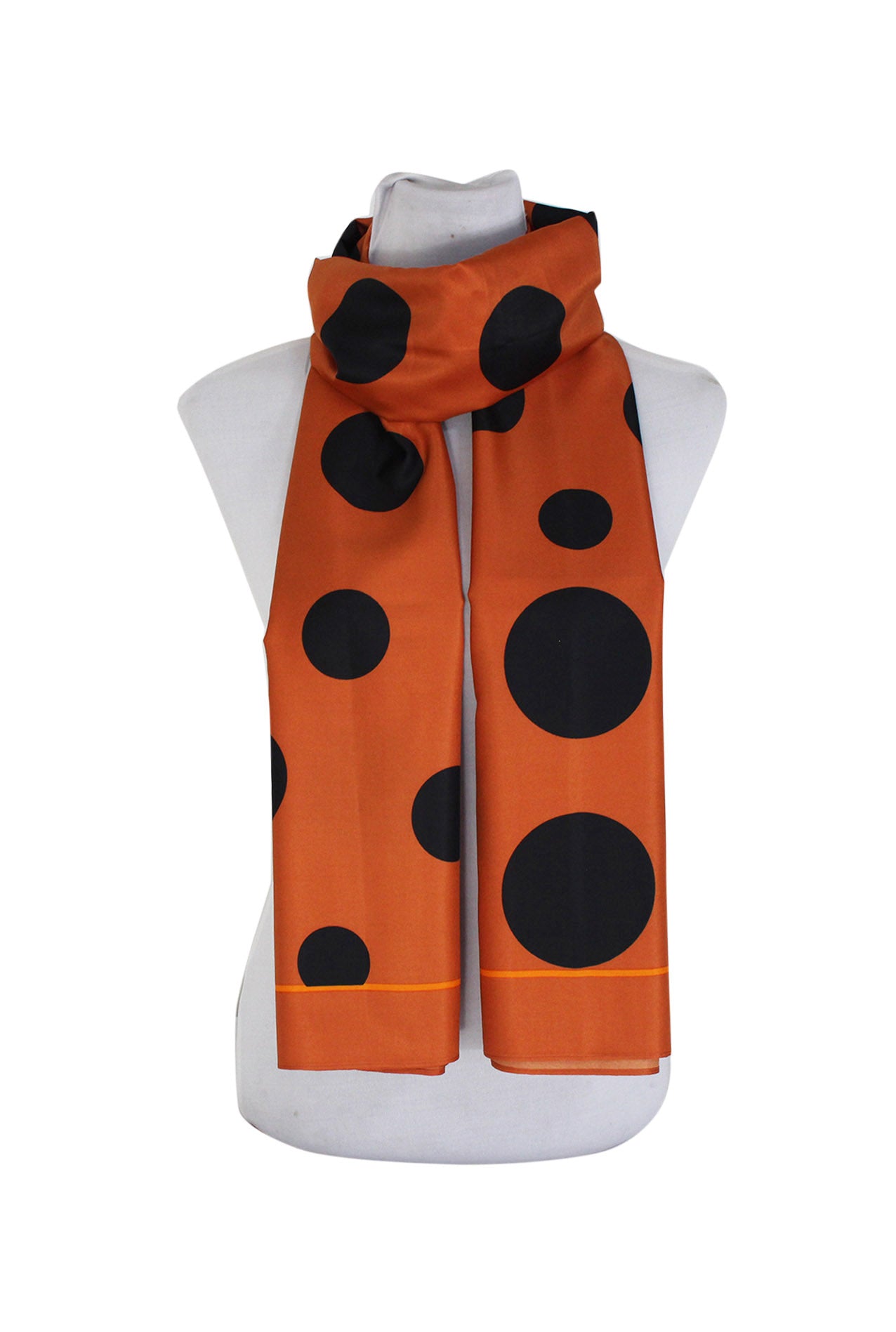 SF20108-255 Large Polka-Dots Print Cotton Blend Scarf