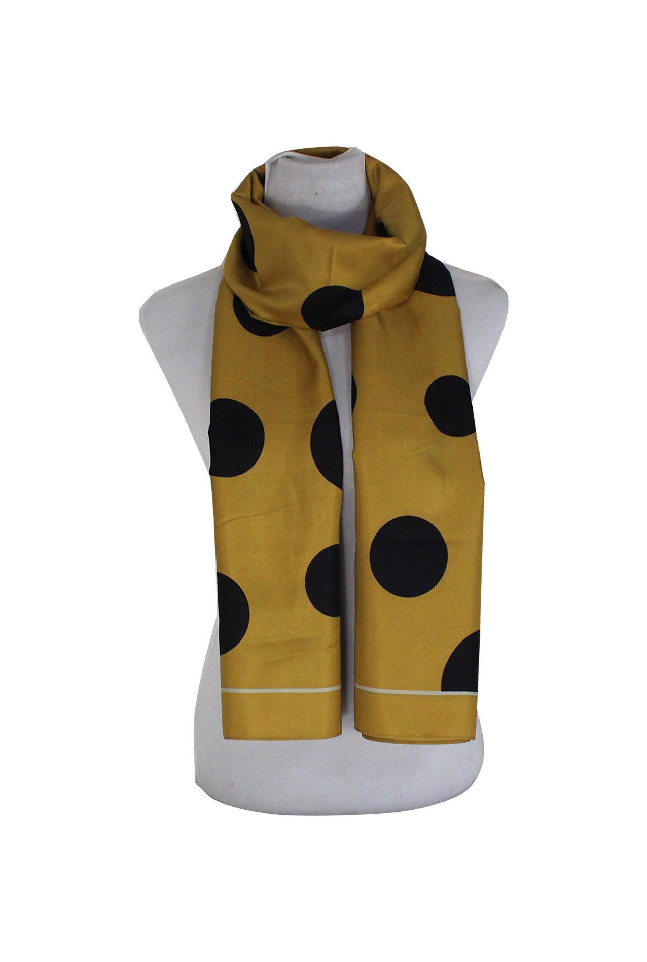 SF20108-255 Large Polka-Dots Print Cotton Blend Scarf