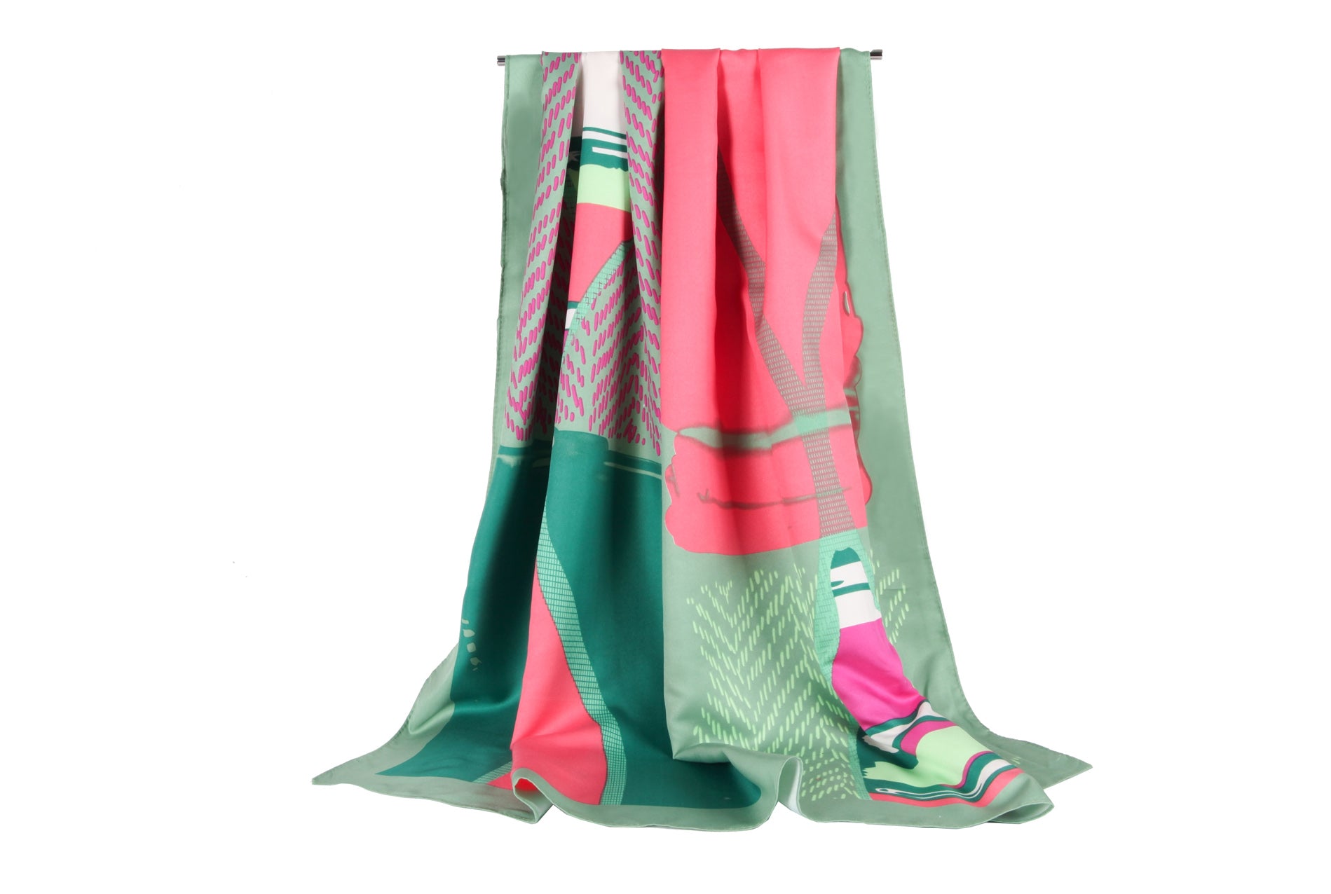 SF20115-170 Multicoloured Abstract Print Silky Scarf