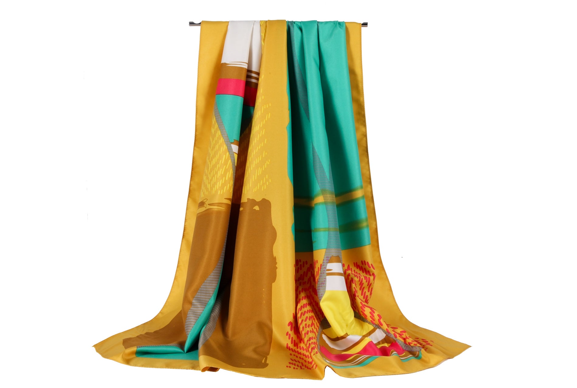 SF20115-170 Multicoloured Abstract Print Silky Scarf