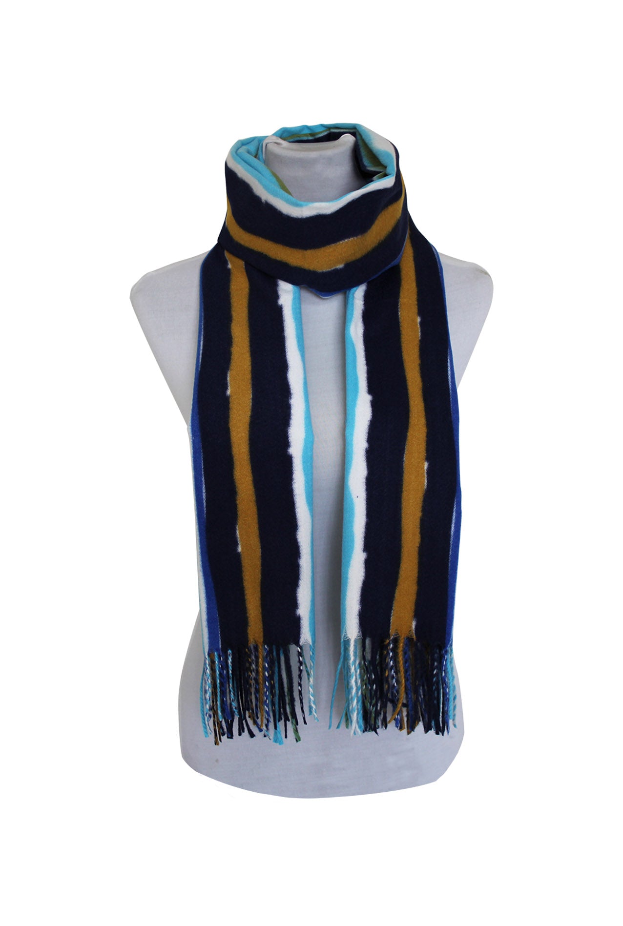 SF20120-243 Stripe Pattern Wool Blend Scarf