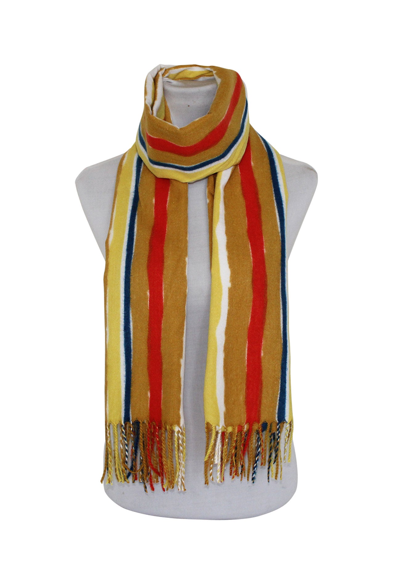 SF20120-243 Stripe Pattern Wool Blend Scarf