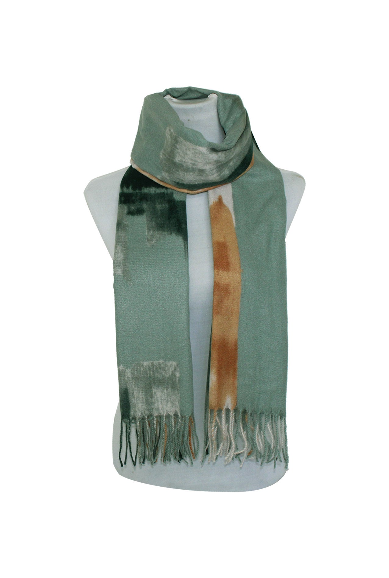 SF20120-244 Multicolour Wool Blend Scarf with Tassels