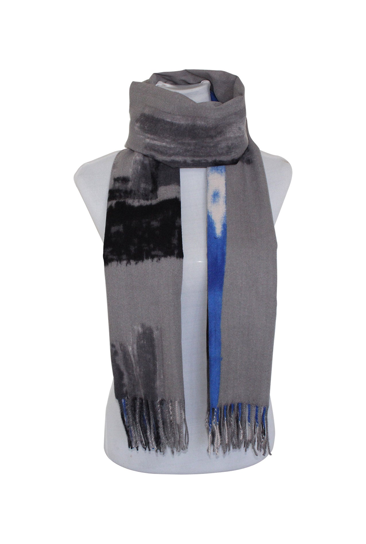 SF20120-244 Multicolour Wool Blend Scarf with Tassels