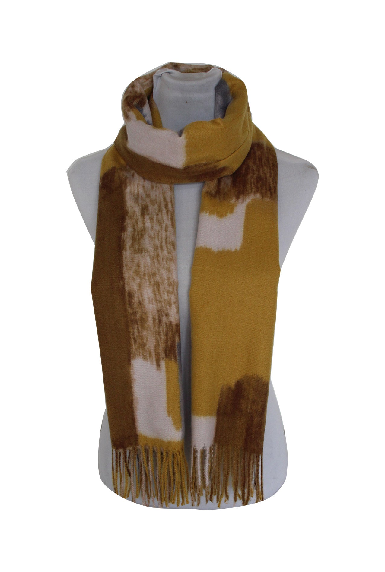 SF20120-244 Multicolour Wool Blend Scarf with Tassels