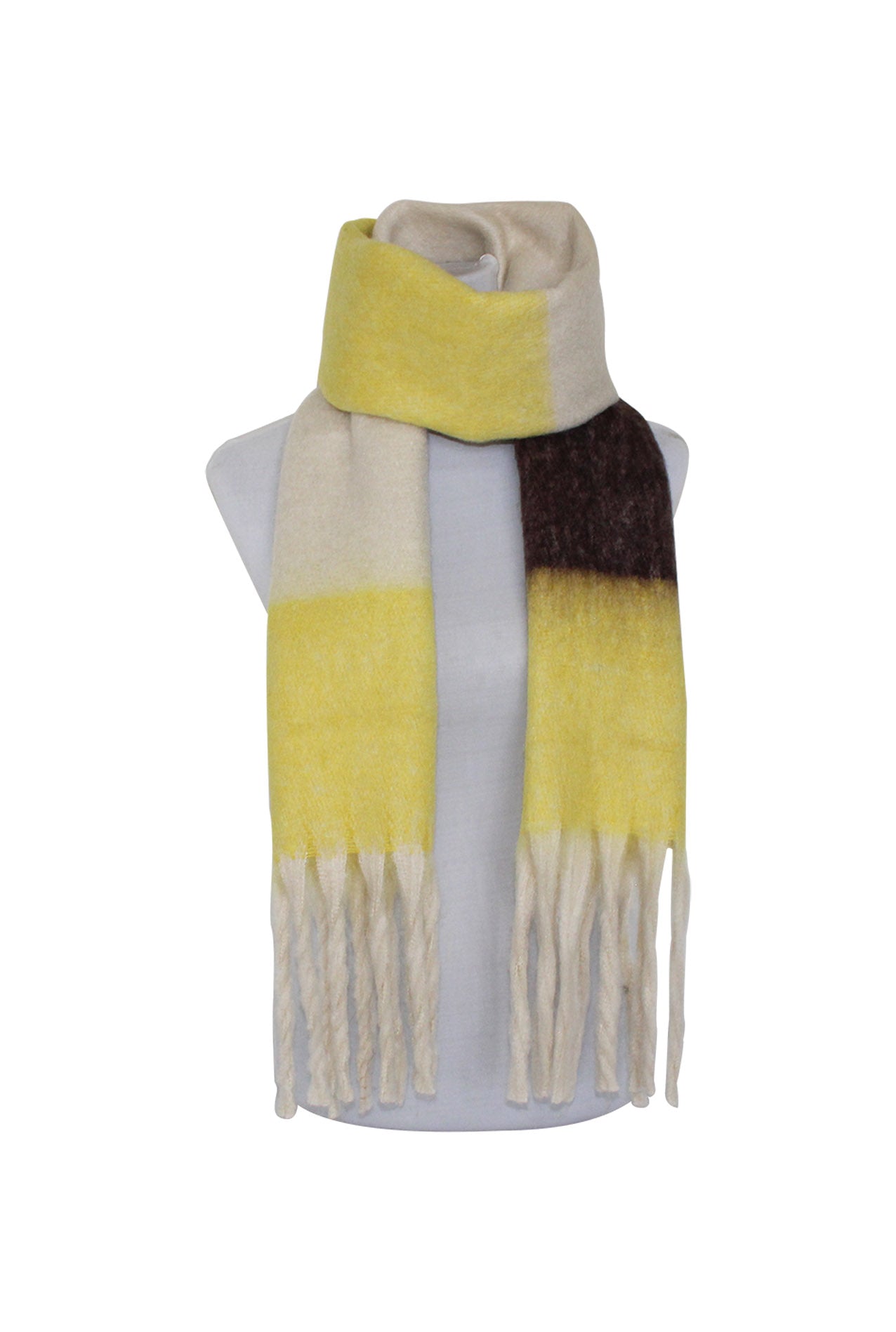 SF20125-265 Multicolour Thick Cotton Mix Scarf with Tassels