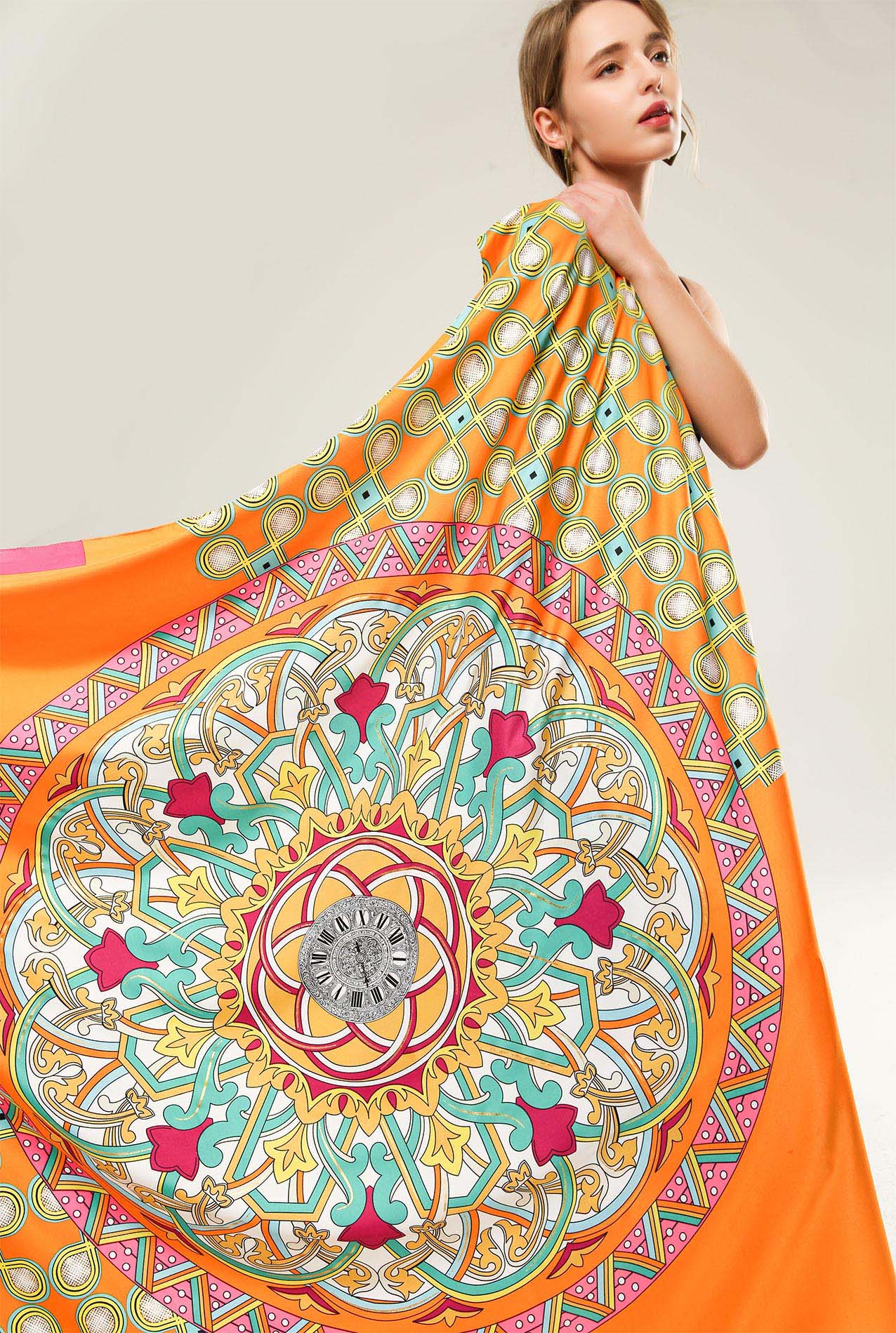 SF20135-167 Multicolour Kaleidoscope Silky Scarf