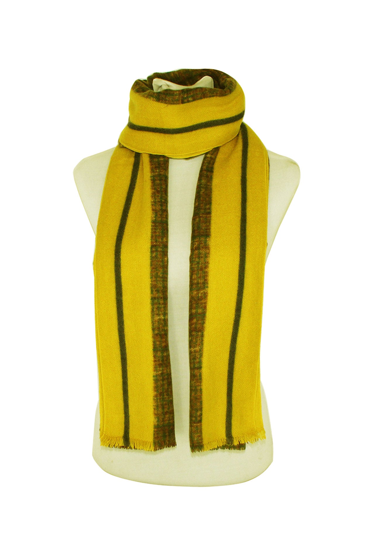 SF20135-247 Vibrant Stripe Print Wool Blend Scarf