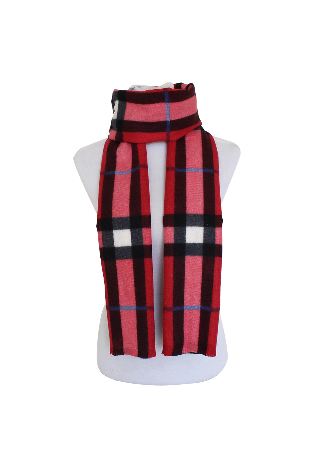 SF20145-274 Wool Blend Tartan Check Pattern Scarf