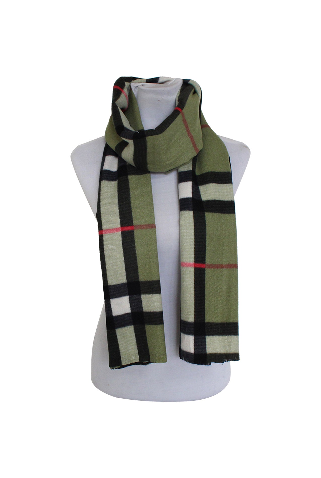 SF20145-274 Wool Blend Tartan Check Pattern Scarf