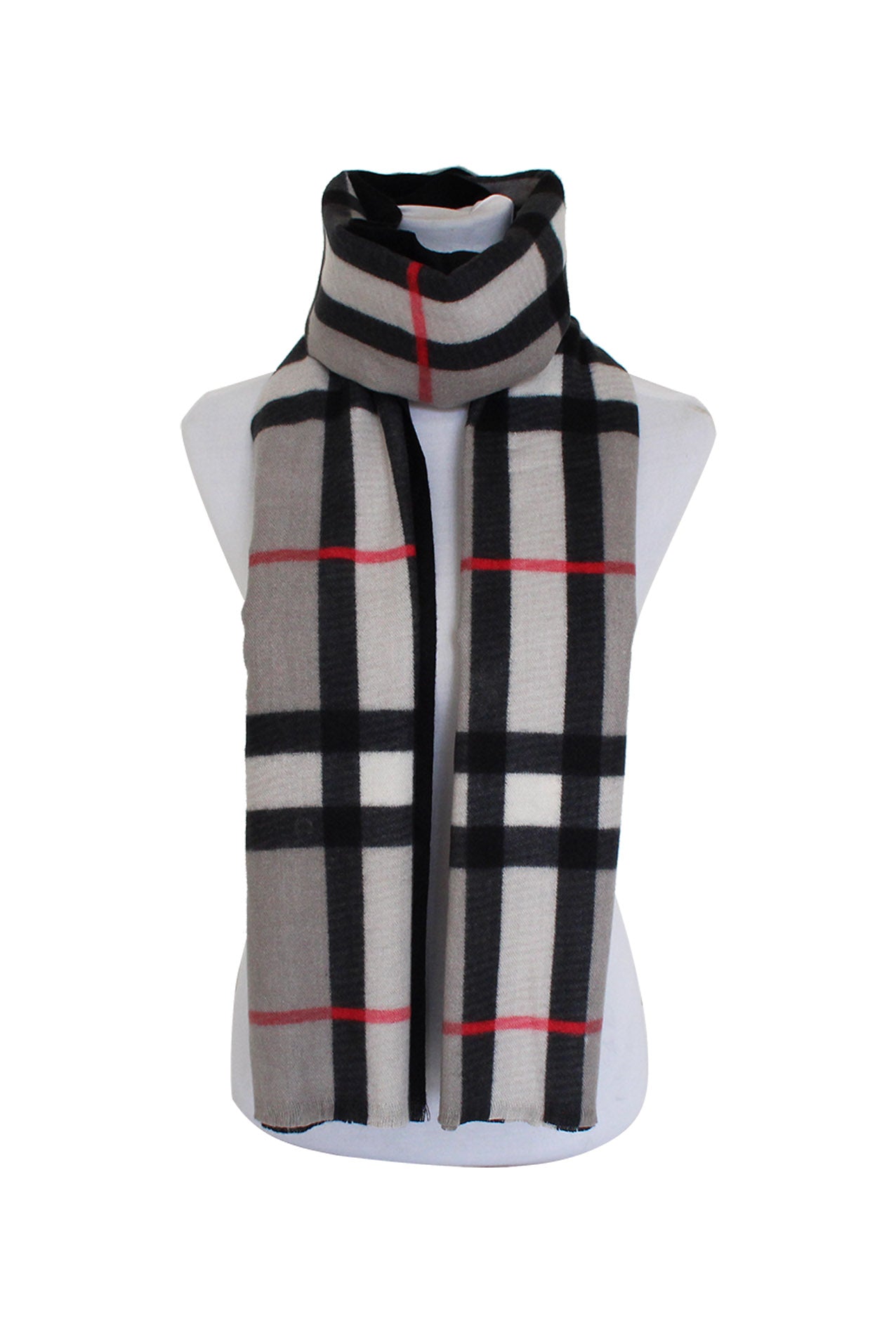 SF20145-274 Wool Blend Tartan Check Pattern Scarf