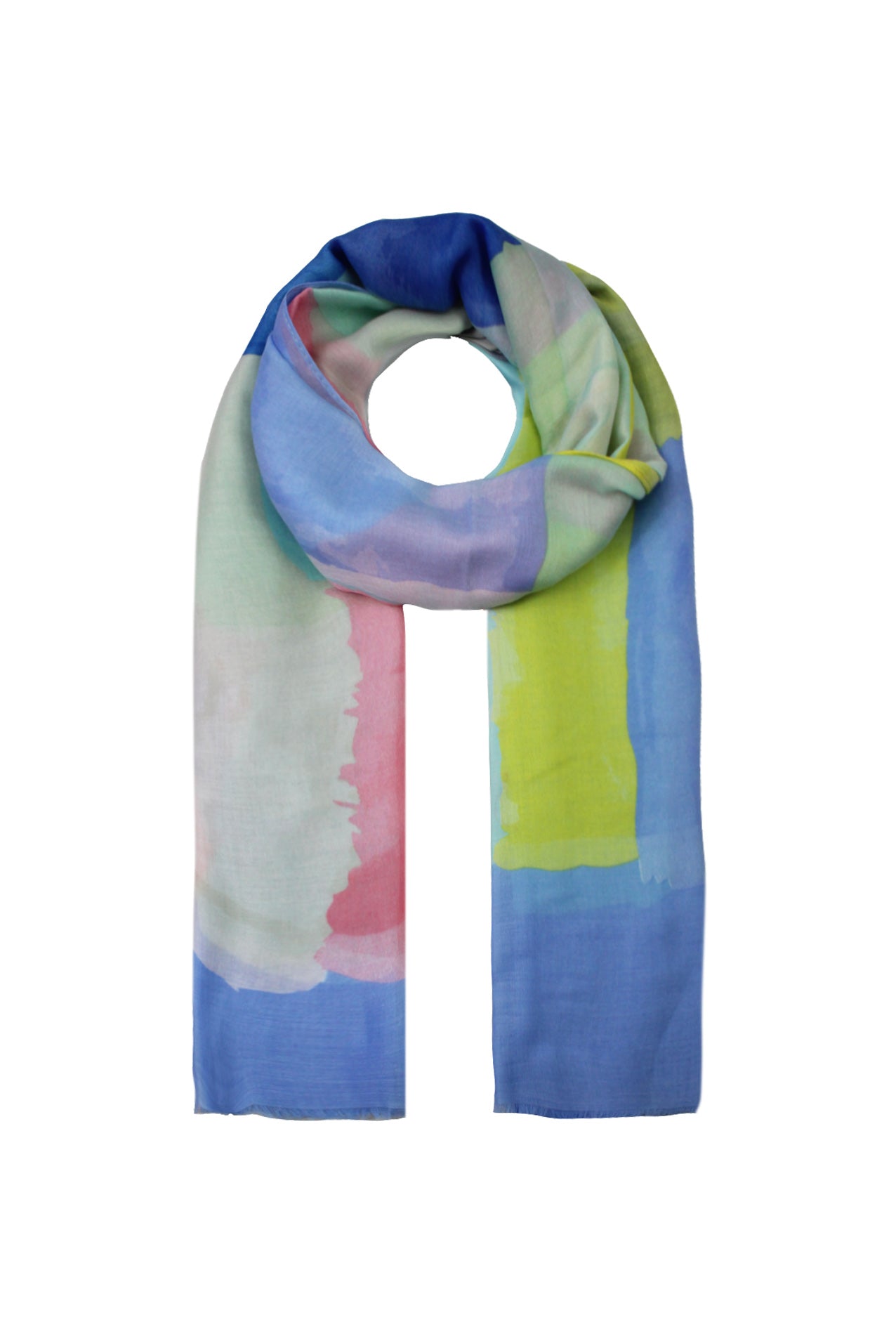 SF2085-141 Abstract Watercolour Cotton Mix Scarf