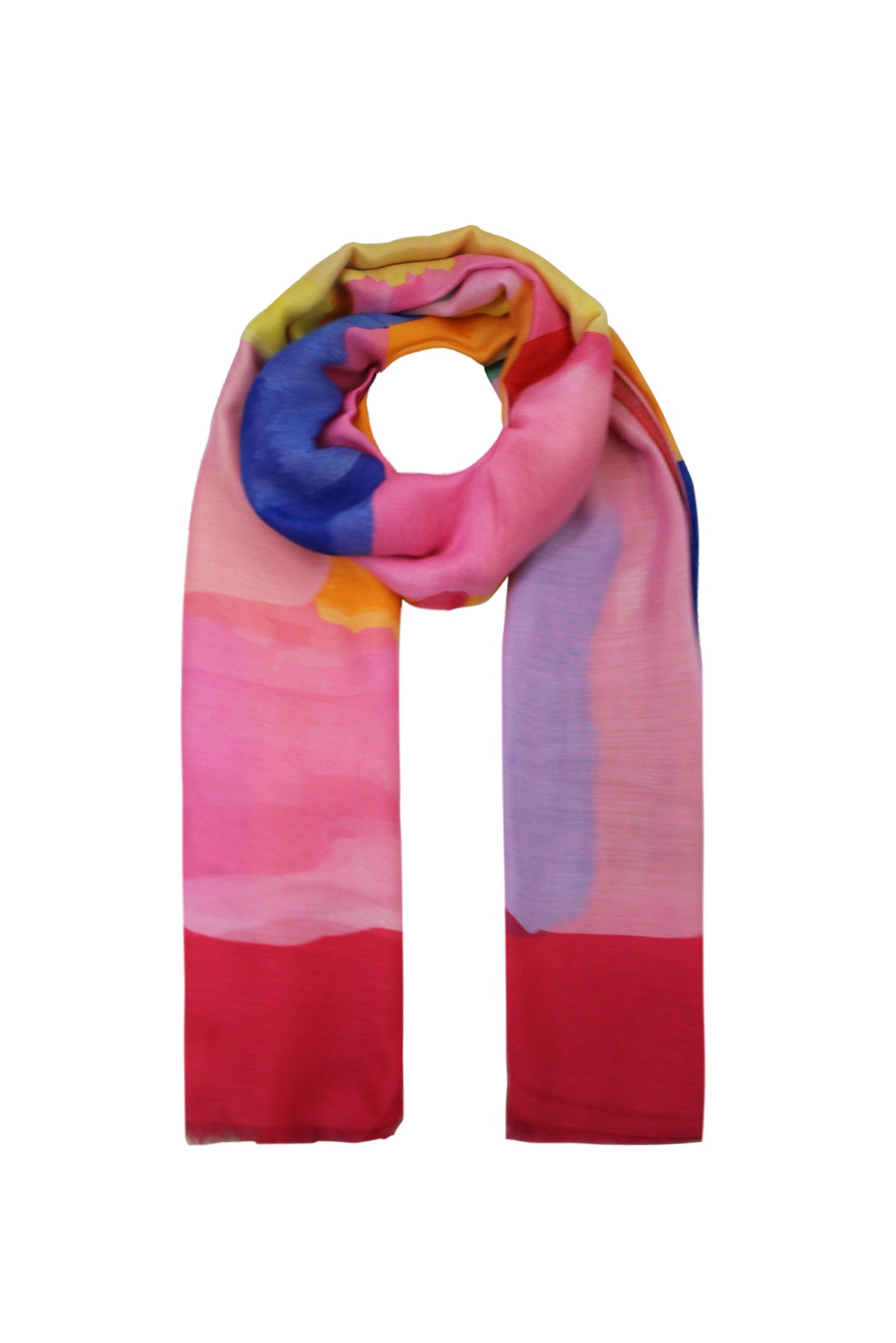 SF2085-141 Abstract Watercolour Cotton Mix Scarf