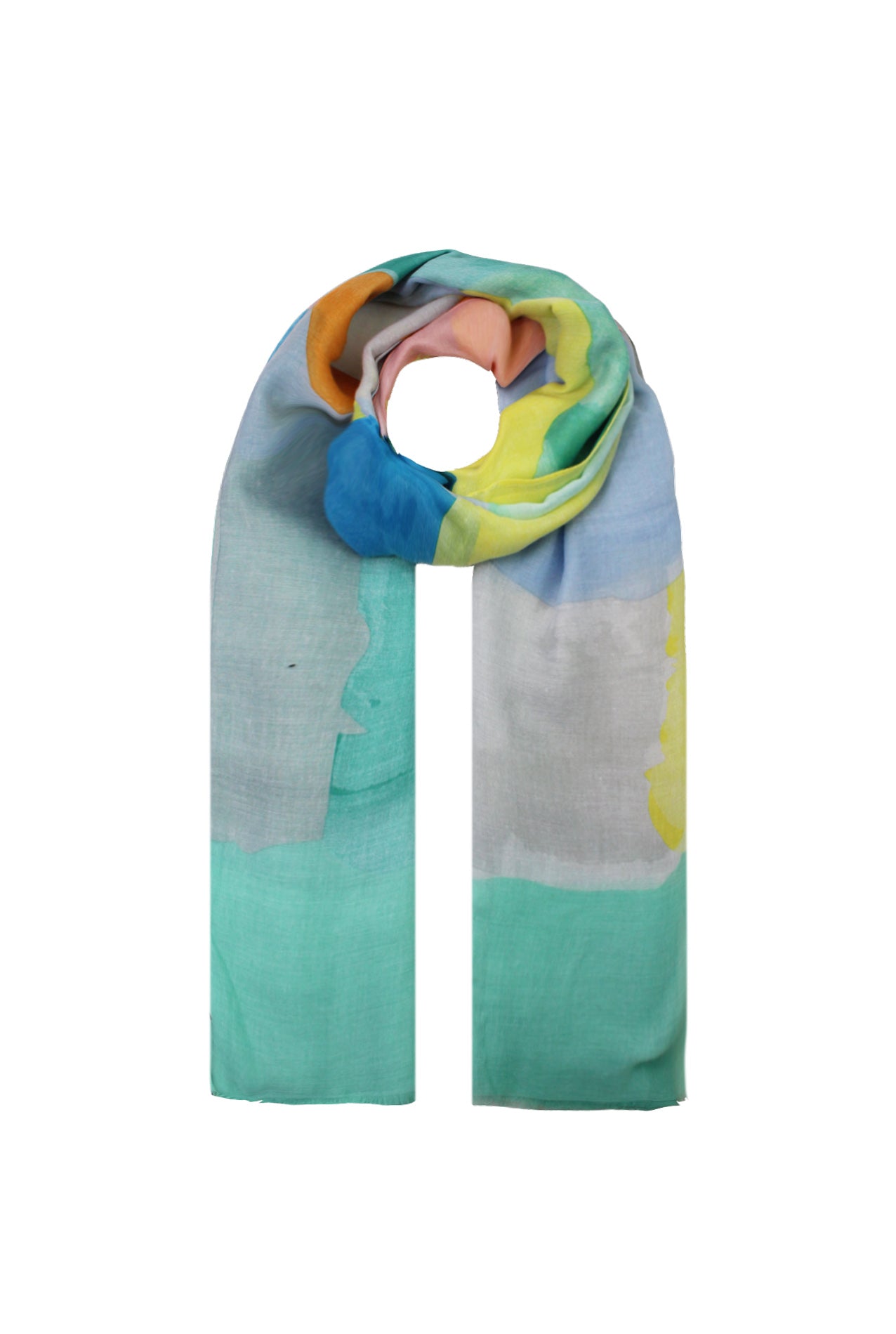 SF2085-141 Abstract Watercolour Cotton Mix Scarf