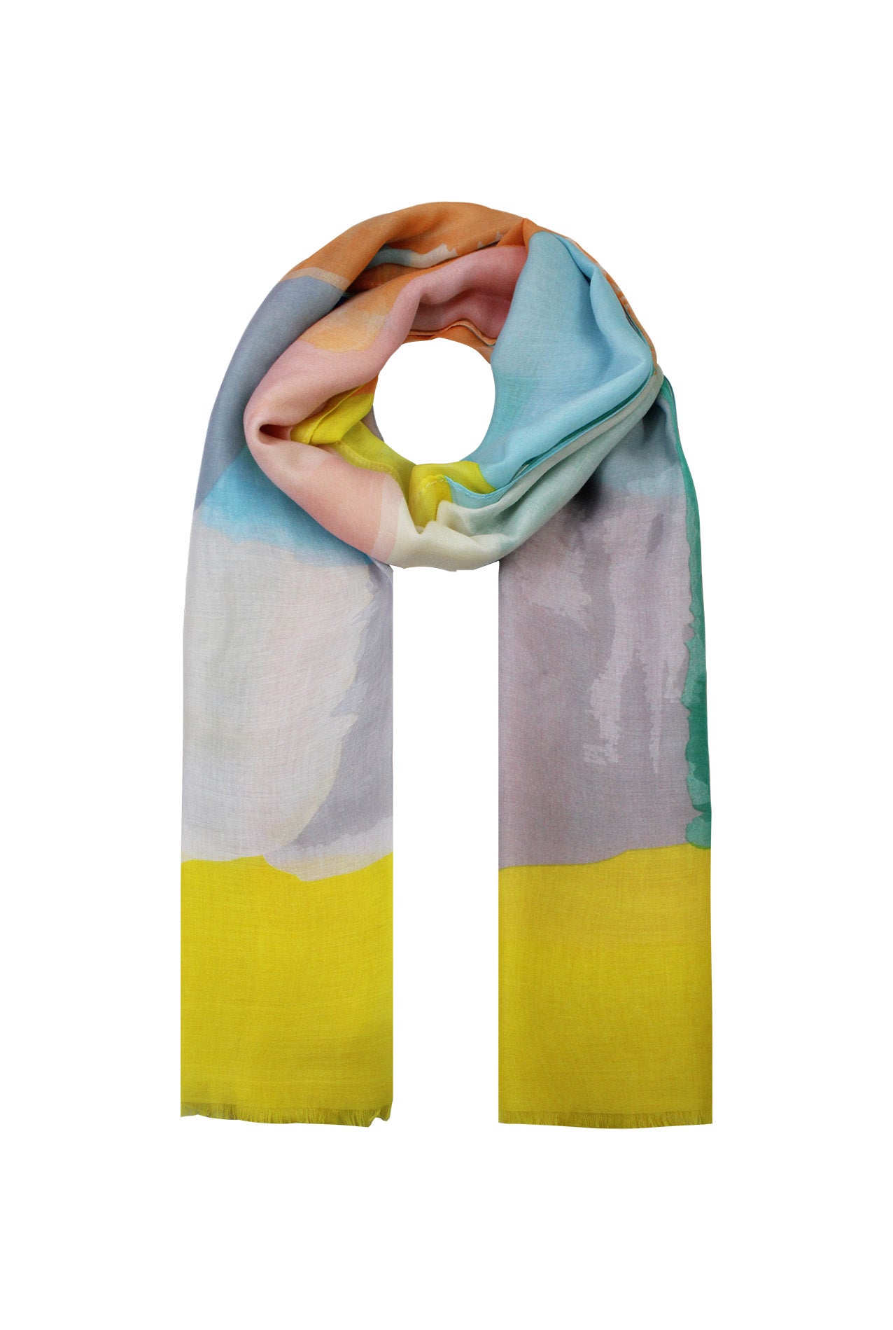 SF2085-141 Abstract Watercolour Cotton Mix Scarf