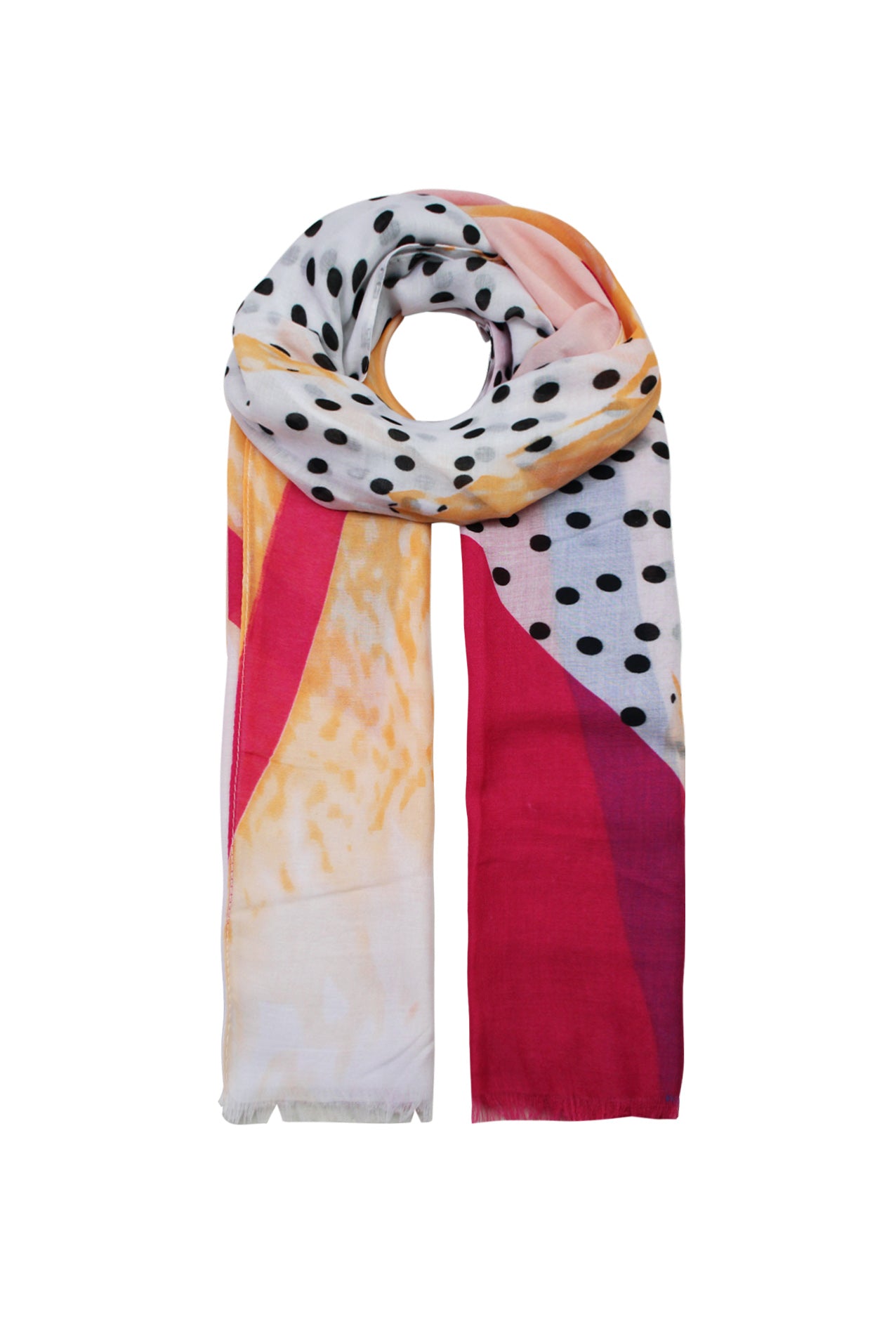 SF2085-145 Multicolour Polka Dots Print Scarf