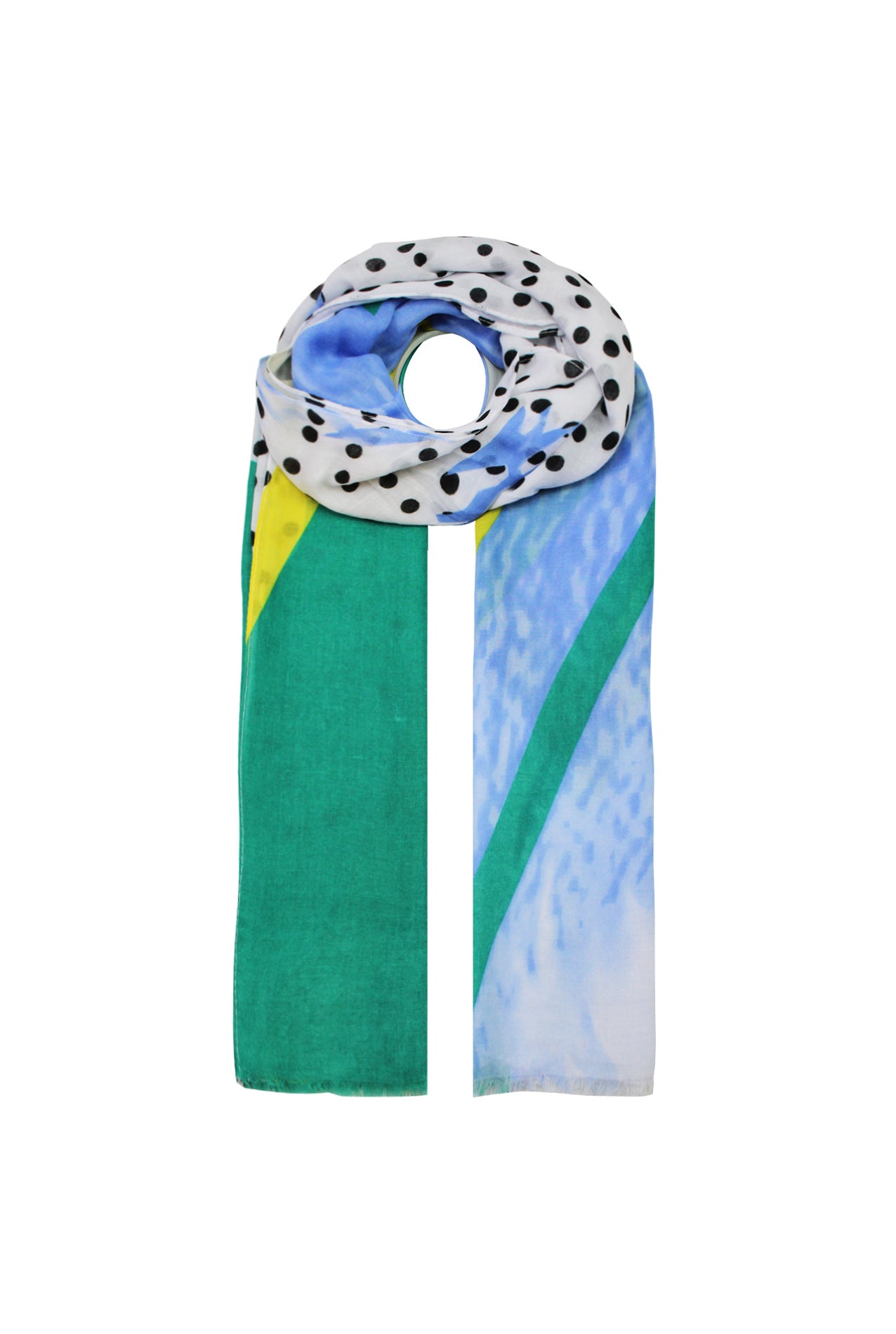 SF2085-145 Multicolour Polka Dots Print Scarf