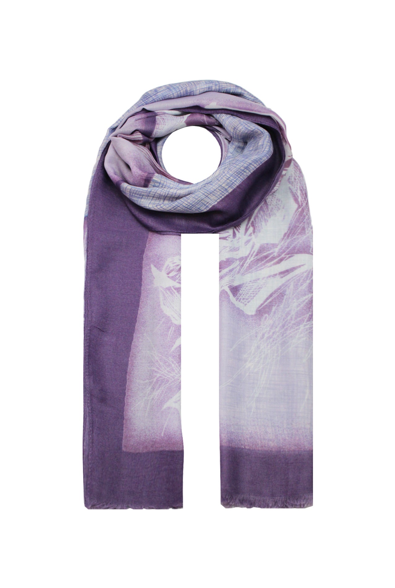 SF2085-151 Soft Flower Print Coloured Scarf