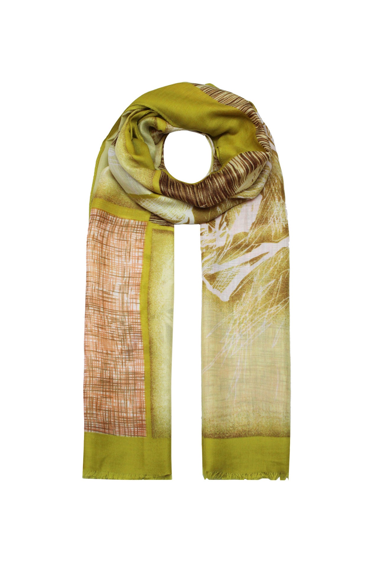 SF2085-151 Soft Flower Print Coloured Scarf