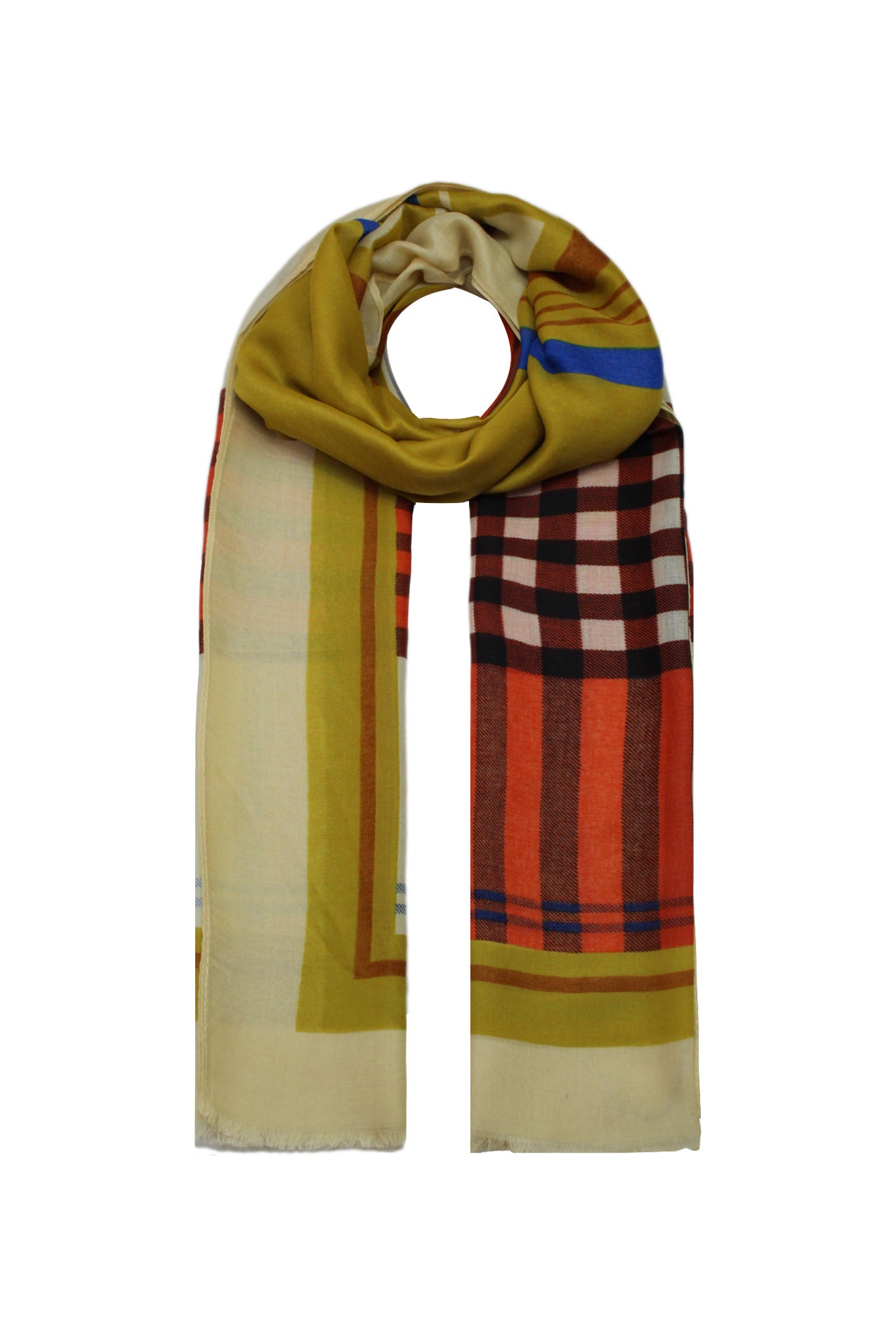 SF2085-152 Tartan Print Colourful Scarf