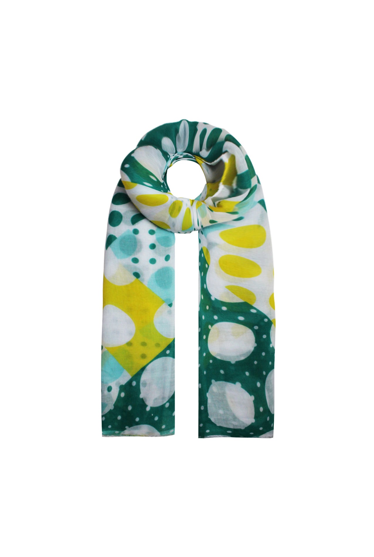 SF2085-155 Vibrant Geometric Shapes Print Cotton Mix Scarf