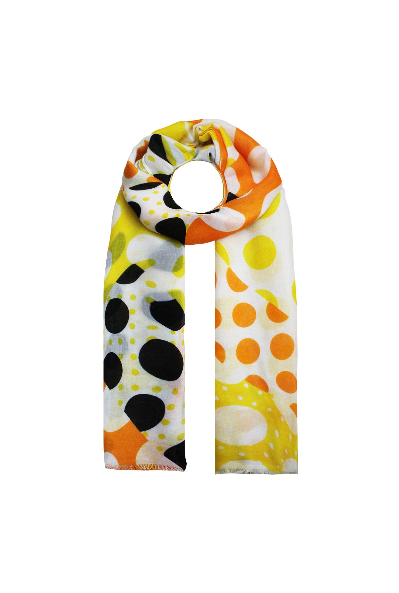 SF2085-155 Vibrant Geometric Shapes Print Cotton Mix Scarf