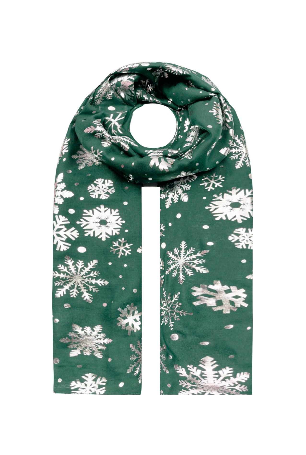 SF21058-656 Silver Foil Snow Flake Scarf