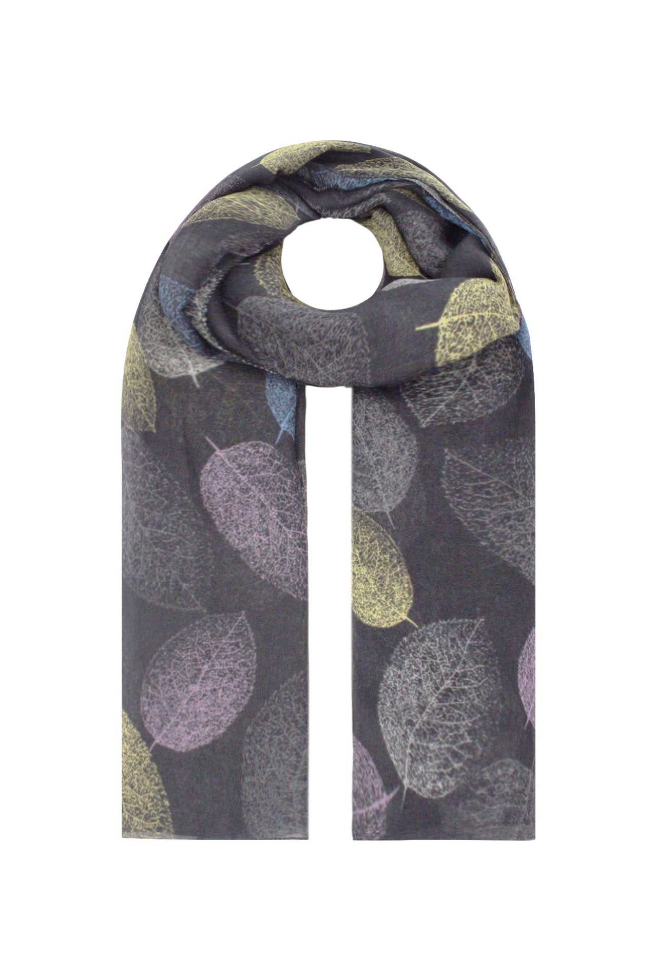 SF21070-370 Autumn Leaf Print Scarf