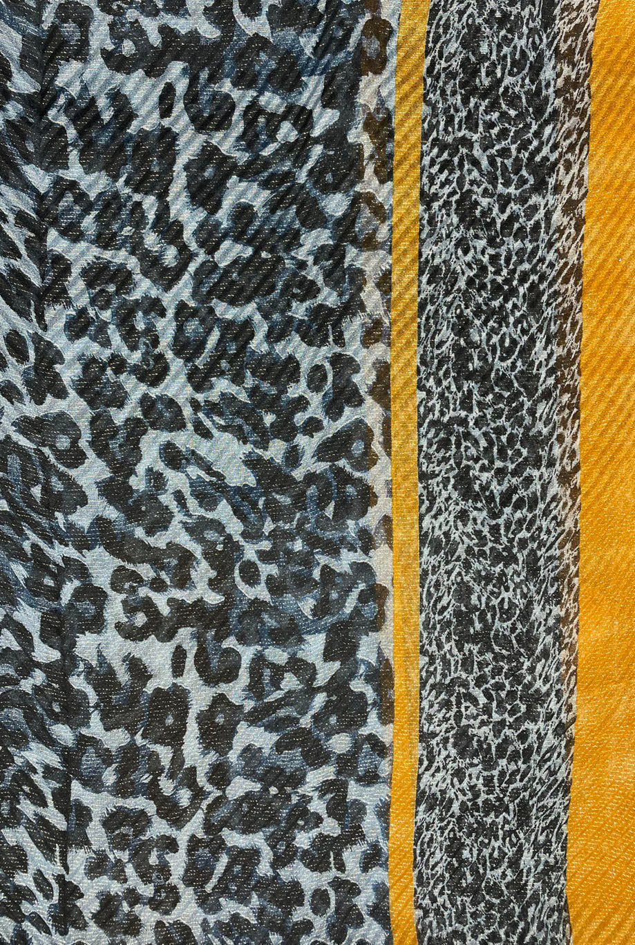 SF21070-617 Wave Texture Scarf with Leopard Print